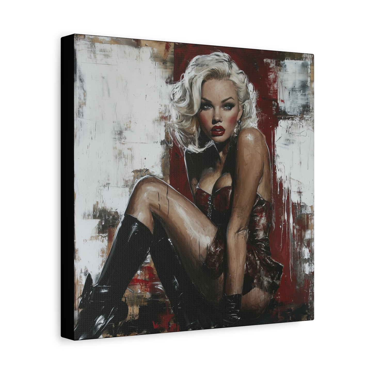 Gallery Wrapped Canvas, Guilt and Grit Adult Art Canvas, Erotic Pinup Art Canvas – Valentina