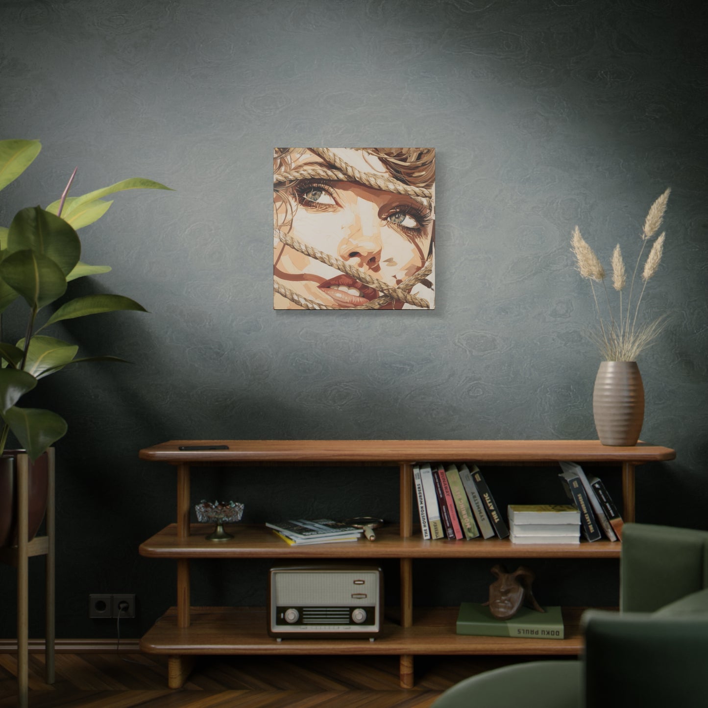 Gallery Wrapped Canvas, Ropes and Reverence Art Canvas, Erotic Shibari Art Canvas – Hana