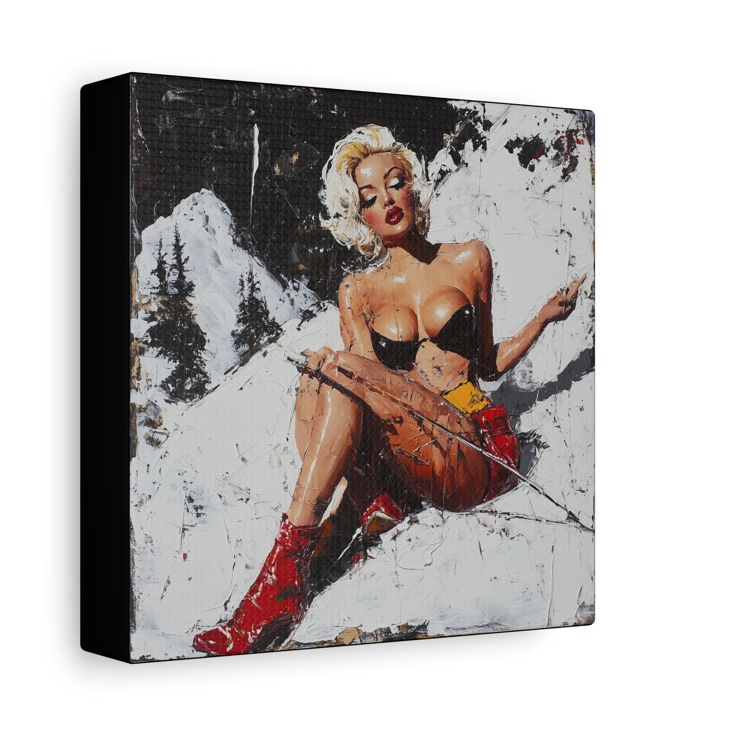 Gallery Wrapped Canvas, Guilt and Grit Adult Art Canvas, Erotic Pinup Art Canvas – Scarlett