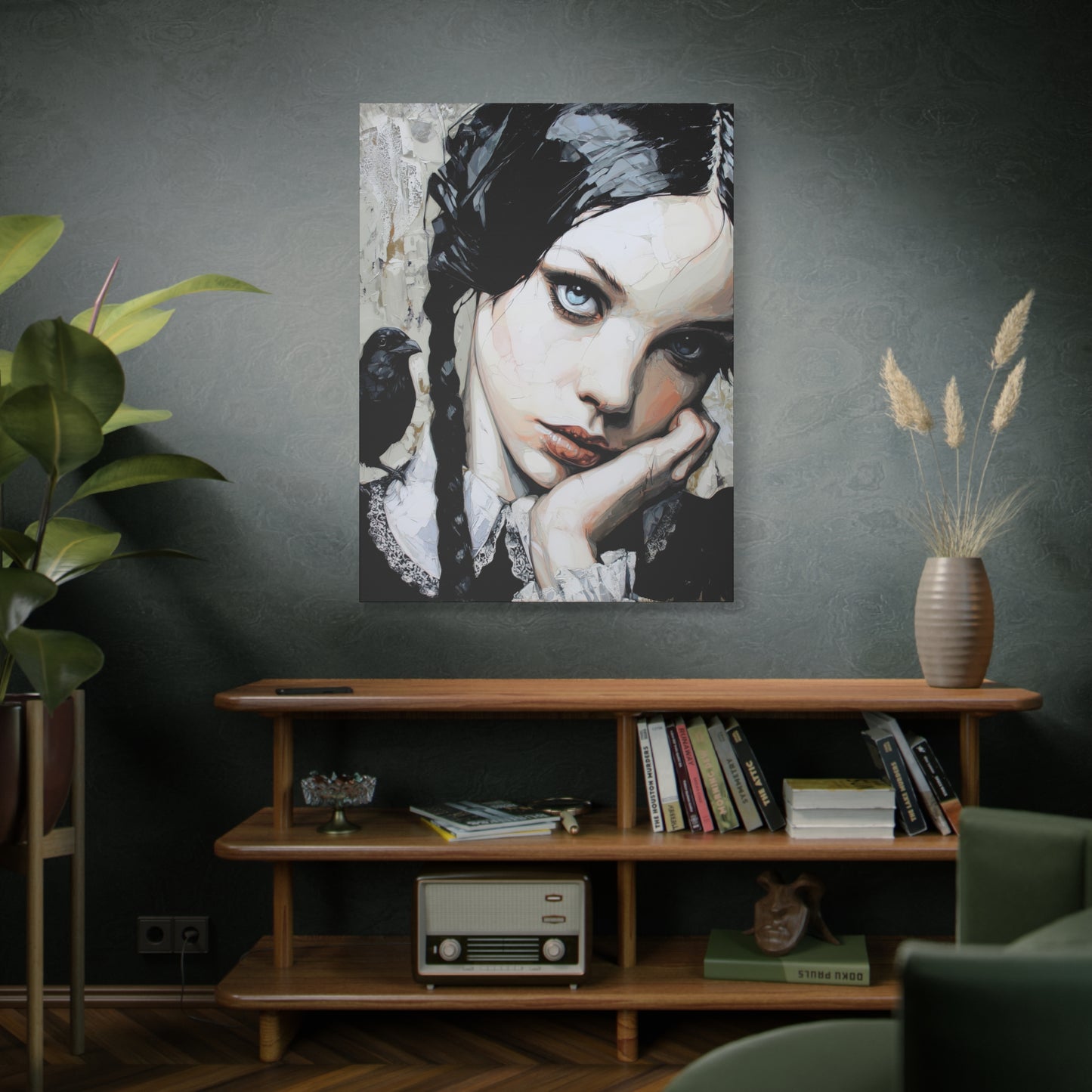 Gallery Wrapped Canvas, Myth and Bones Gothic Art Canvas, Dark Muse Canvas - Wendy
