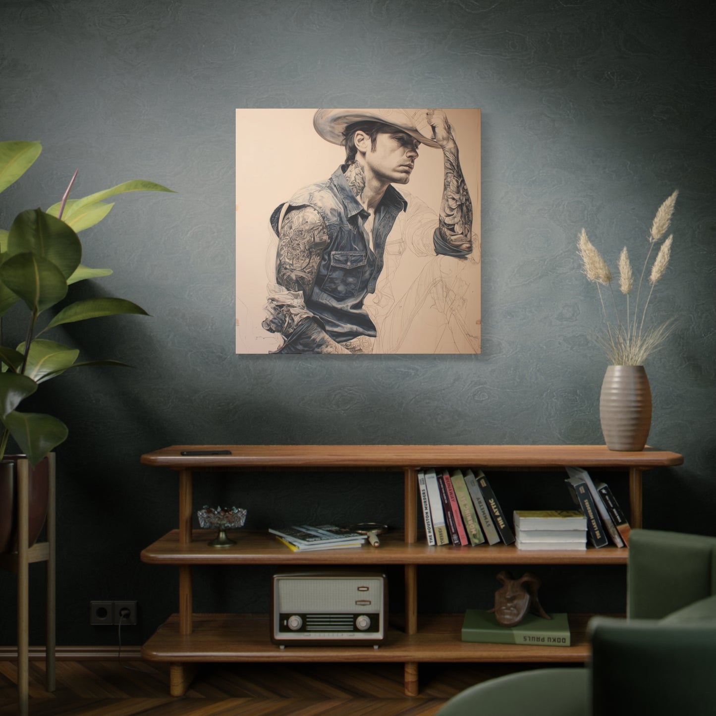 Gallery Wrapped Canvas, Wranglers and Wreckage Art Canvas, Erotic Pinup Art Canvas – Clay
