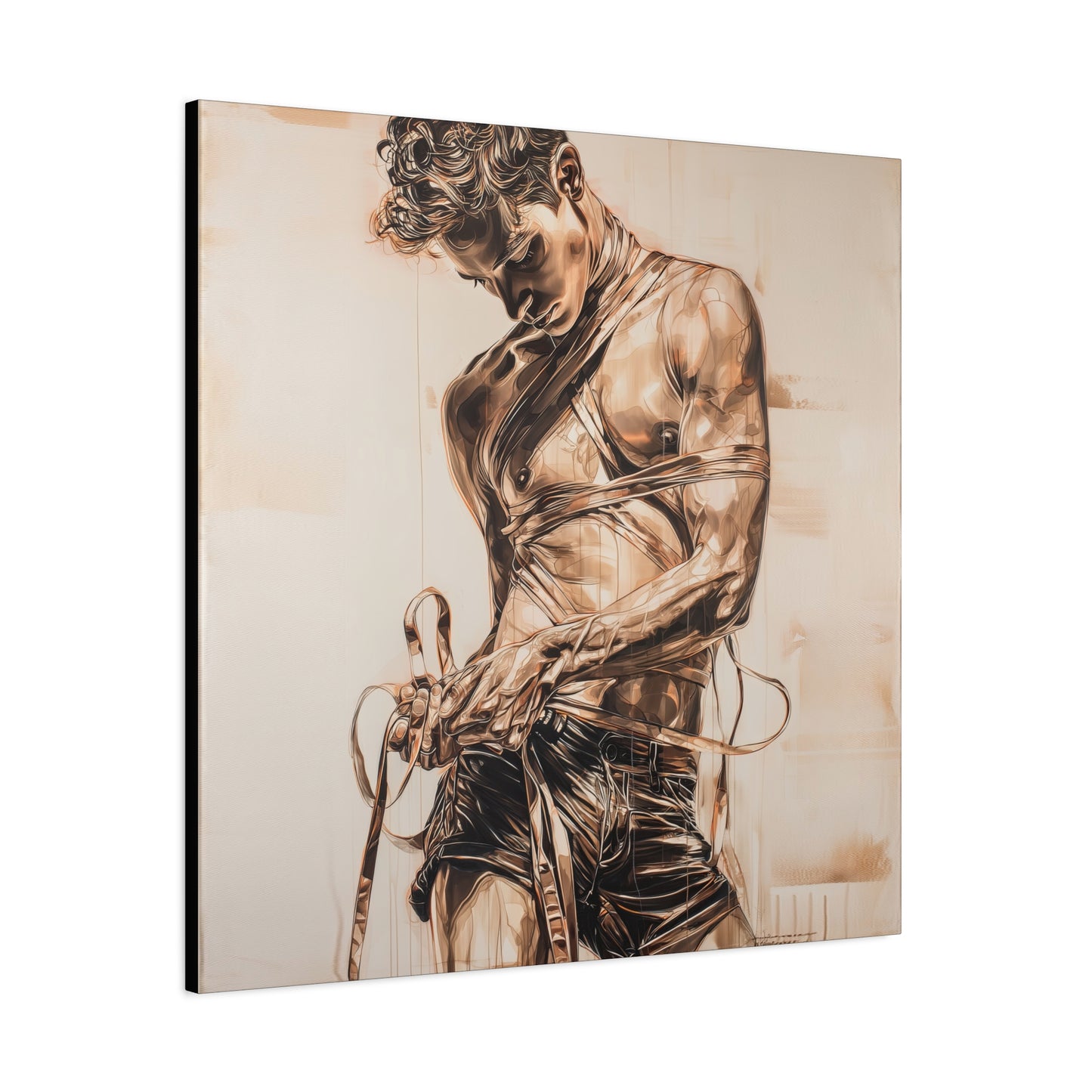 Gallery Wrapped Canvas, Ropes and Reverence Art Canvas, Erotic Shibari Art Canvas – Orion
