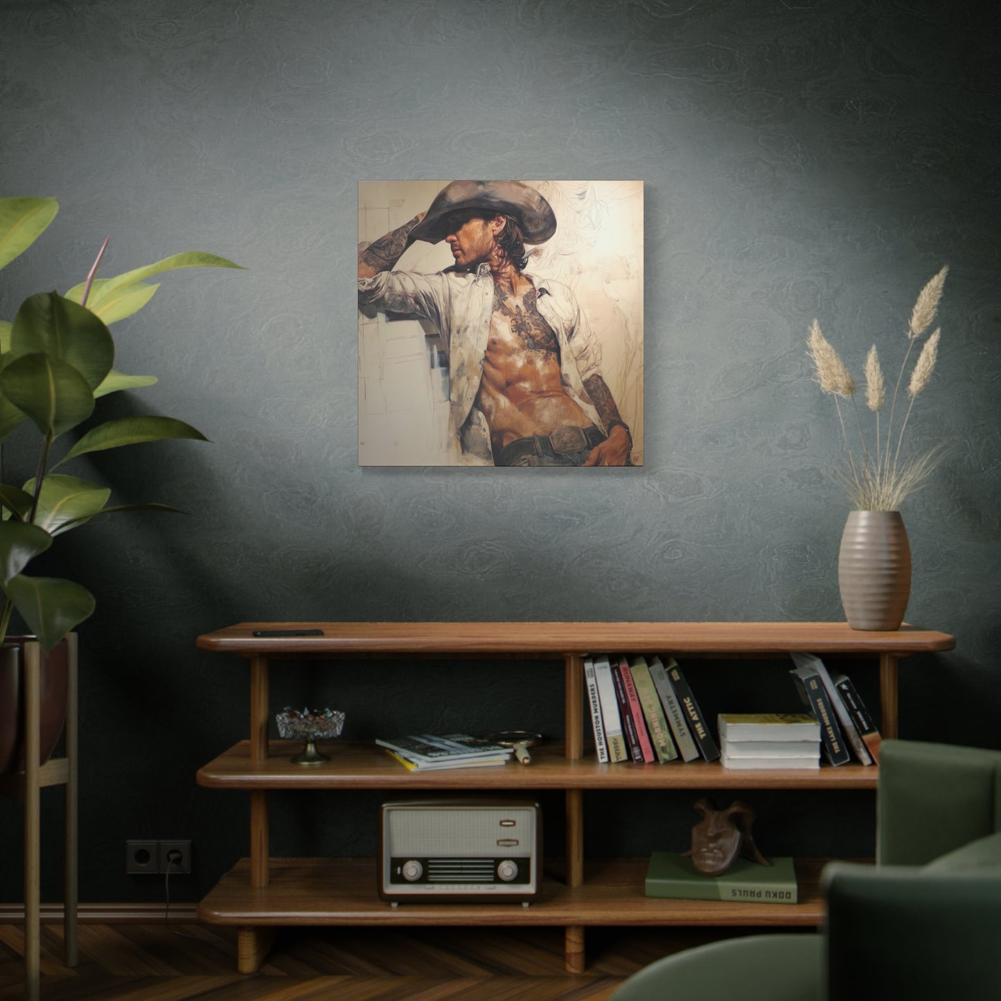 Gallery Wrapped Canvas, Wranglers and Wreckage Art Canvas, Erotic Pinup Art Canvas – Wyatt