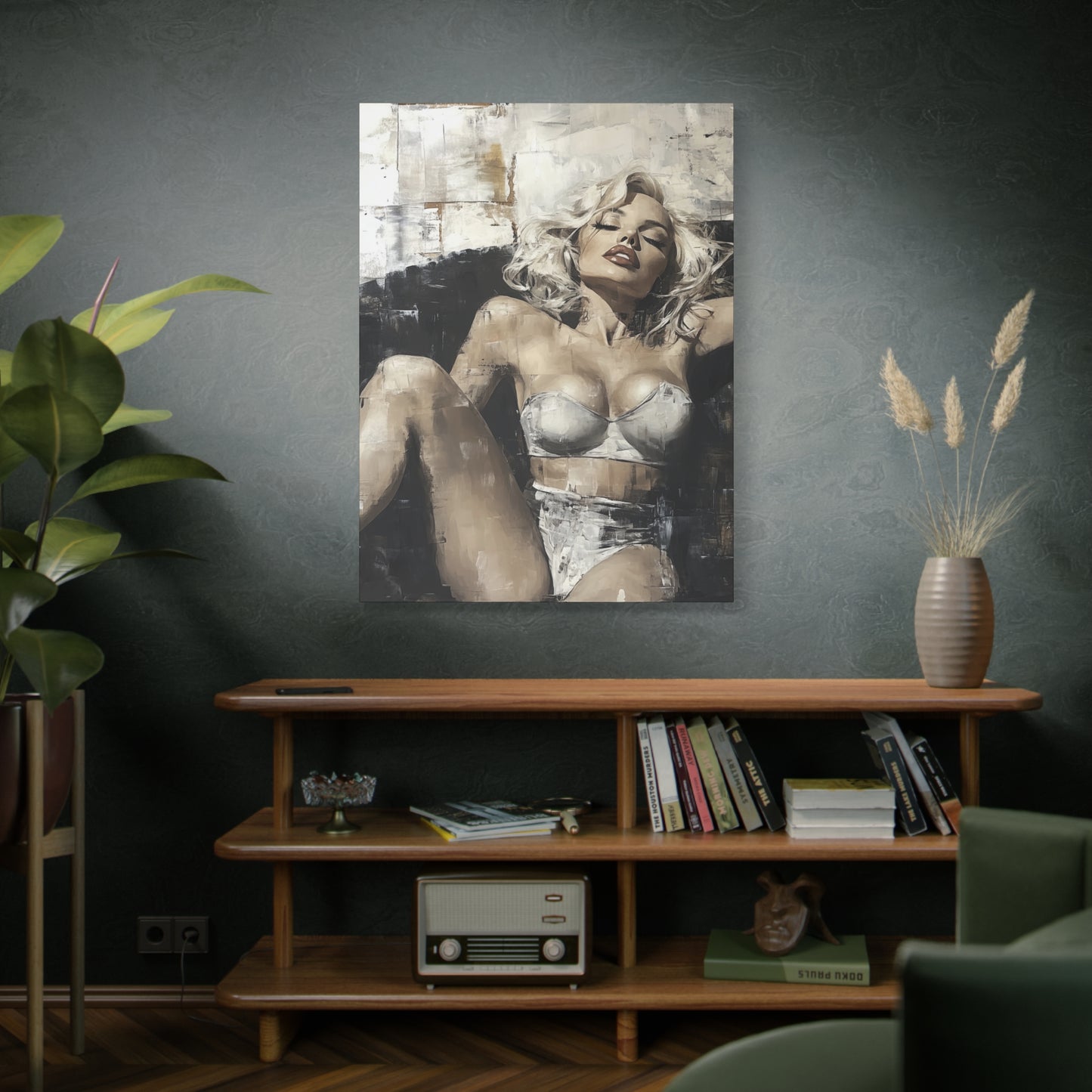 Gallery Wrapped Canvas, Guilt and Grit Adult Art Canvas, Erotic Pinup Art Canvas – Lyra