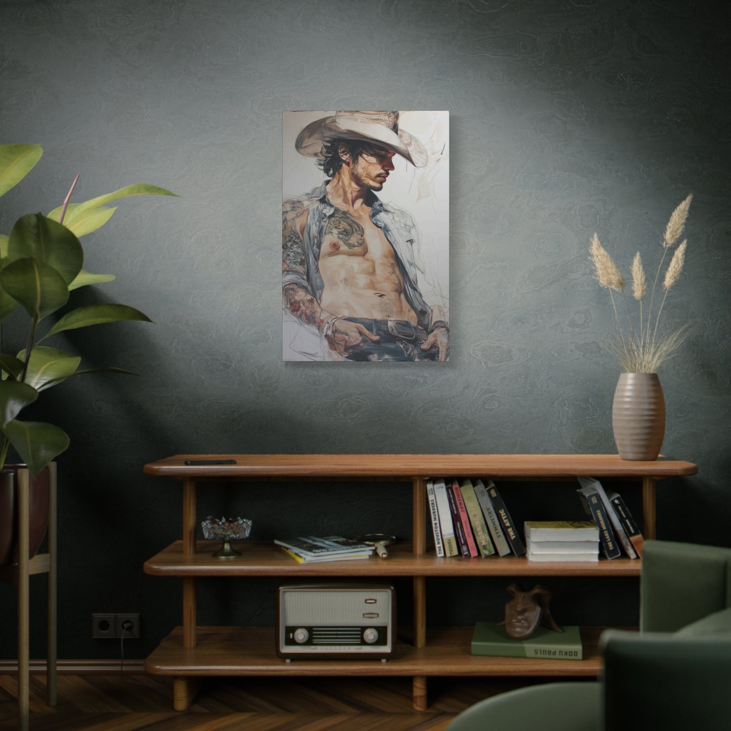Gallery Wrapped Canvas, Wranglers and Wreckage Art Canvas, Erotic Pinup Art Canvas – Sawyer