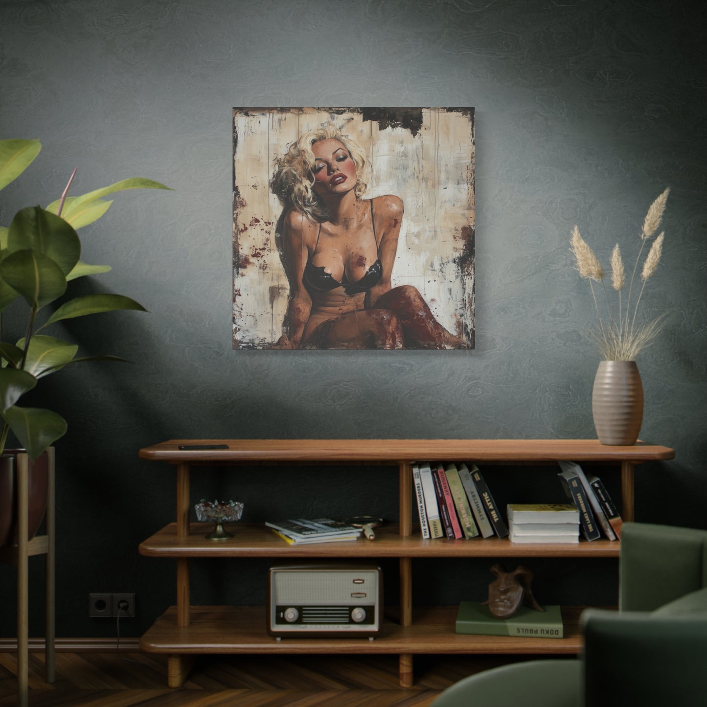 Gallery Wrapped Canvas, Guilt and Grit Adult Art Canvas, Erotic Pinup Art Canvas – Zadie