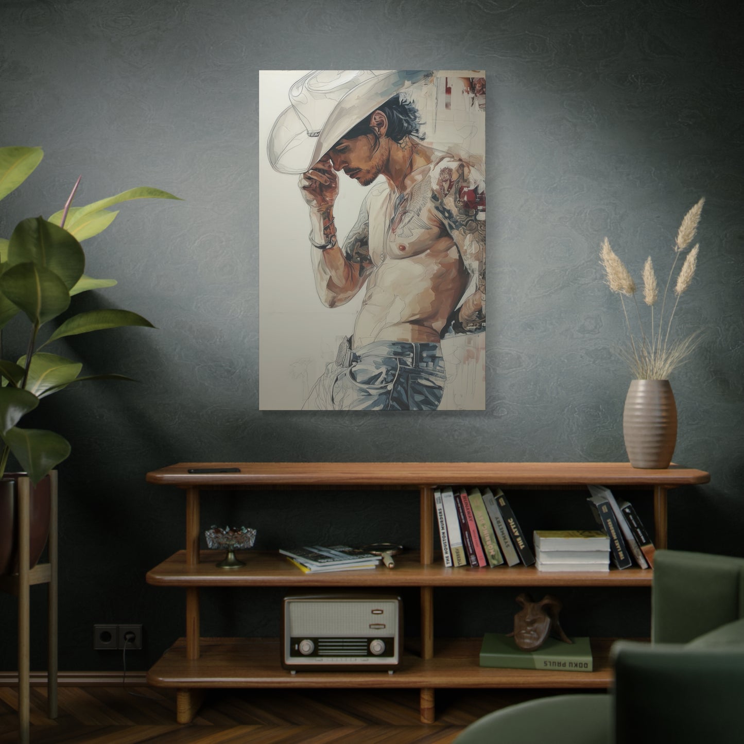 Gallery Wrapped Canvas, Wranglers and Wreckage Art Canvas, Erotic Pinup Art Canvas – Silas