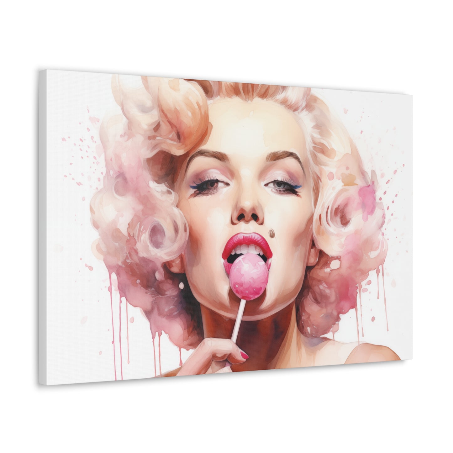 Canvas Wall Art, Gallery Wrapped Pop Art, Celebrity Wall Art – Marilyn Monroe - Lollipop