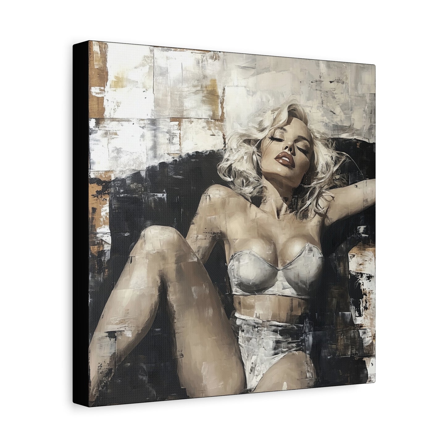 Gallery Wrapped Canvas, Guilt and Grit Adult Art Canvas, Erotic Pinup Art Canvas – Lyra