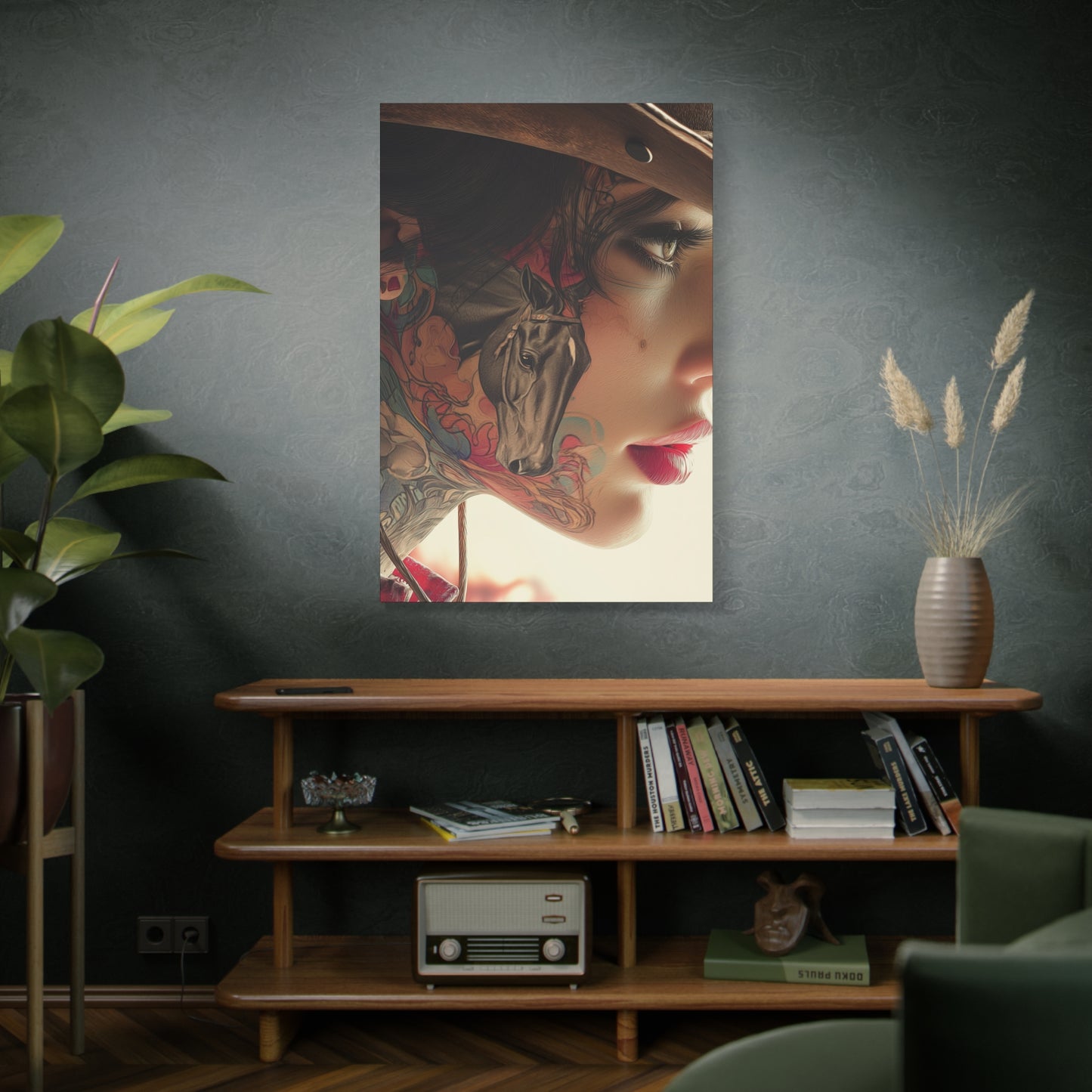 Gallery Wrapped Canvas, Wranglers and Wreckage Art Canvas, Erotic Pinup Art Canvas – Juniper