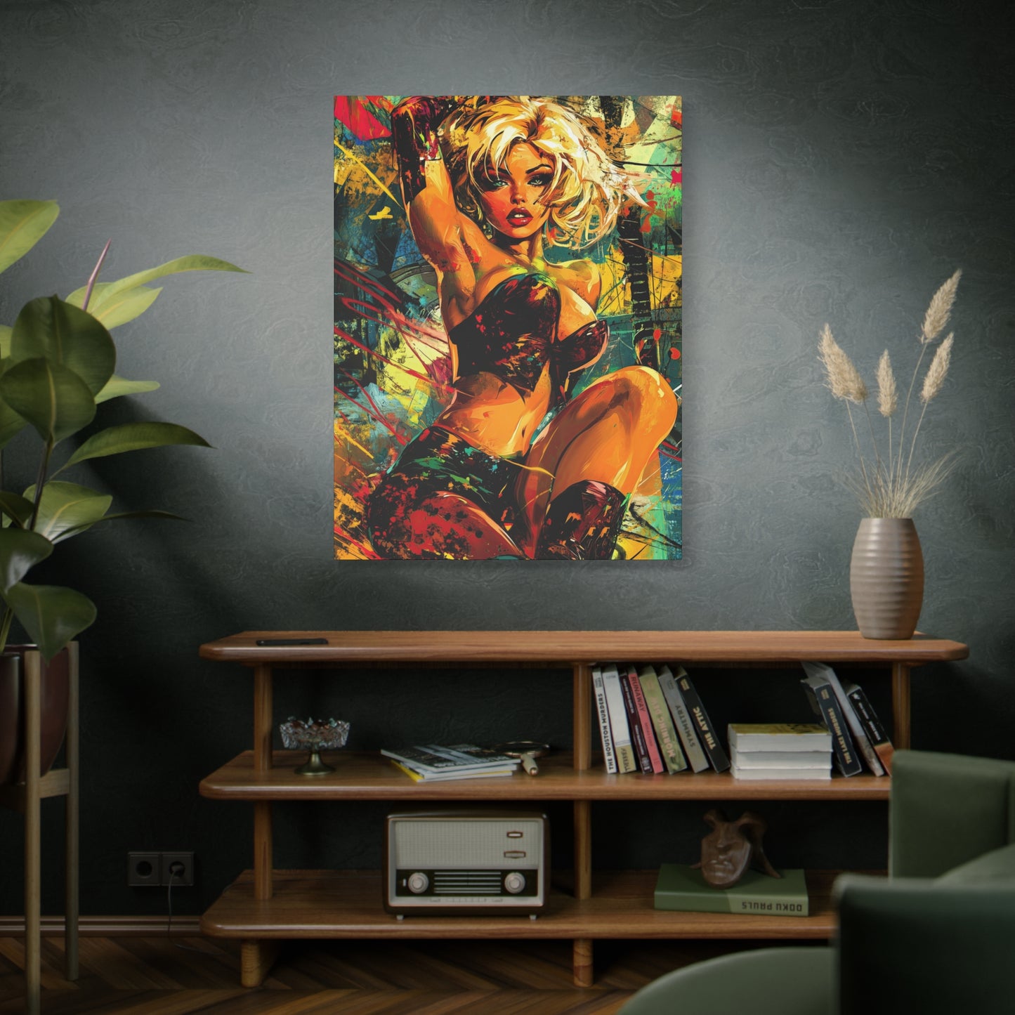 Gallery Wrapped Canvas, Guilt and Grit Adult Art Canvas, Erotic Pinup Art Canvas – Robin