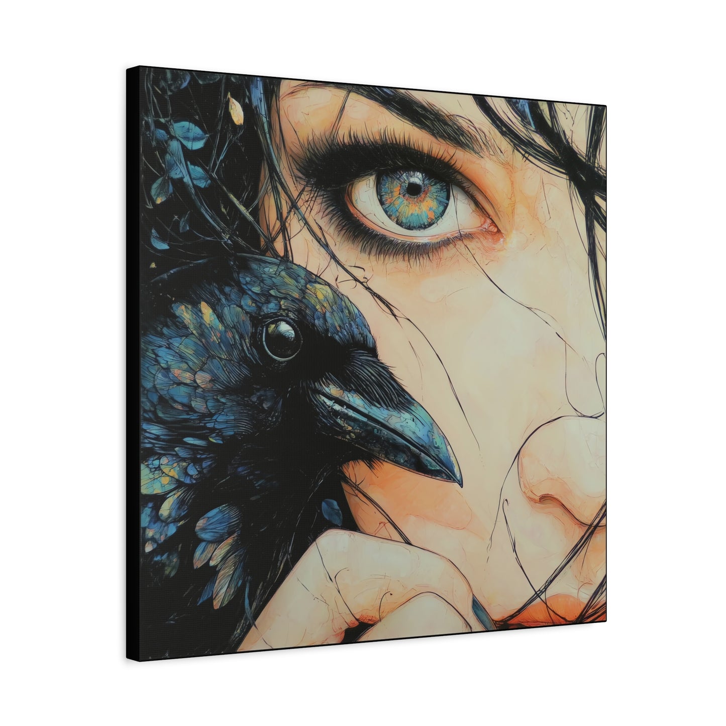 Gallery Wrapped Canvas, Myth and Bones Gothic Art Canvas, Dark Muse Canvas - Zephyra