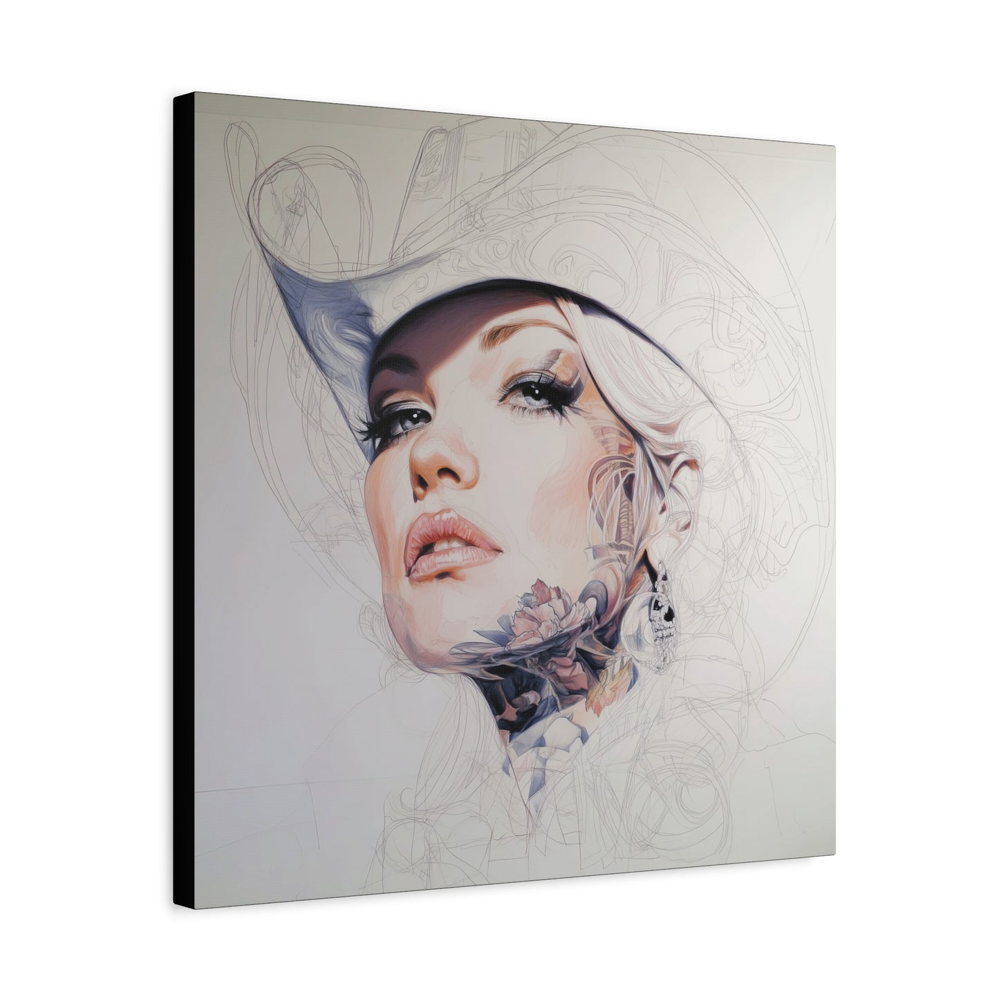 Gallery Wrapped Canvas, Wranglers and Wreckage Art Canvas, Erotic Pinup Art Canvas – Roxy