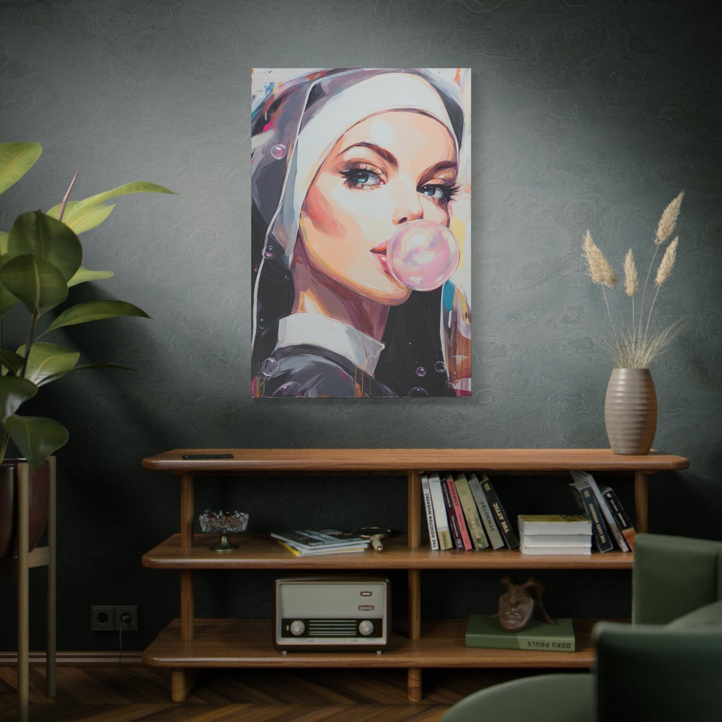 Gallery Wrapped Canvas, Habits and Heresy Art Canvas, Naughty Nuns Art Canvas – Sister Justina