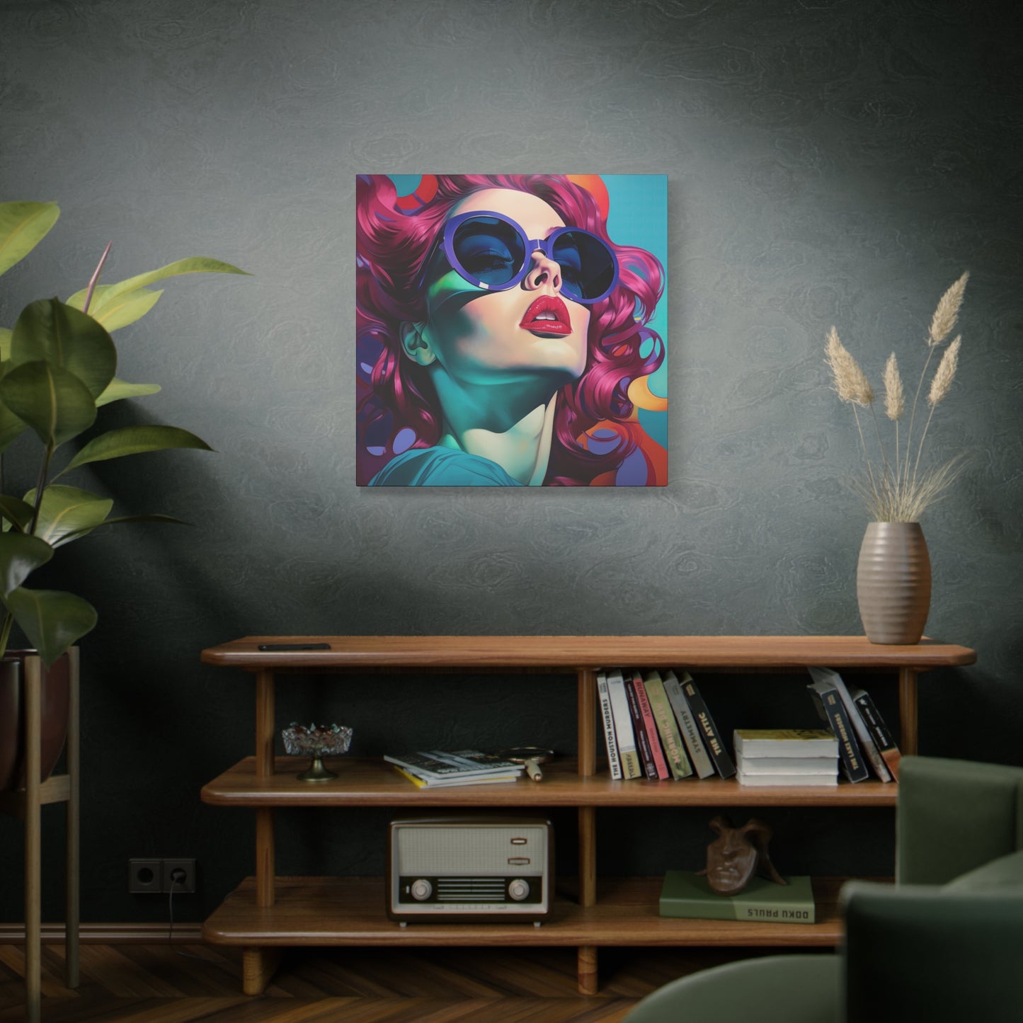 Canvas Gallery Wrapped High-Fashion Wall Art, Stylish Decor, Retro Femme Doll Pop Art – Electra