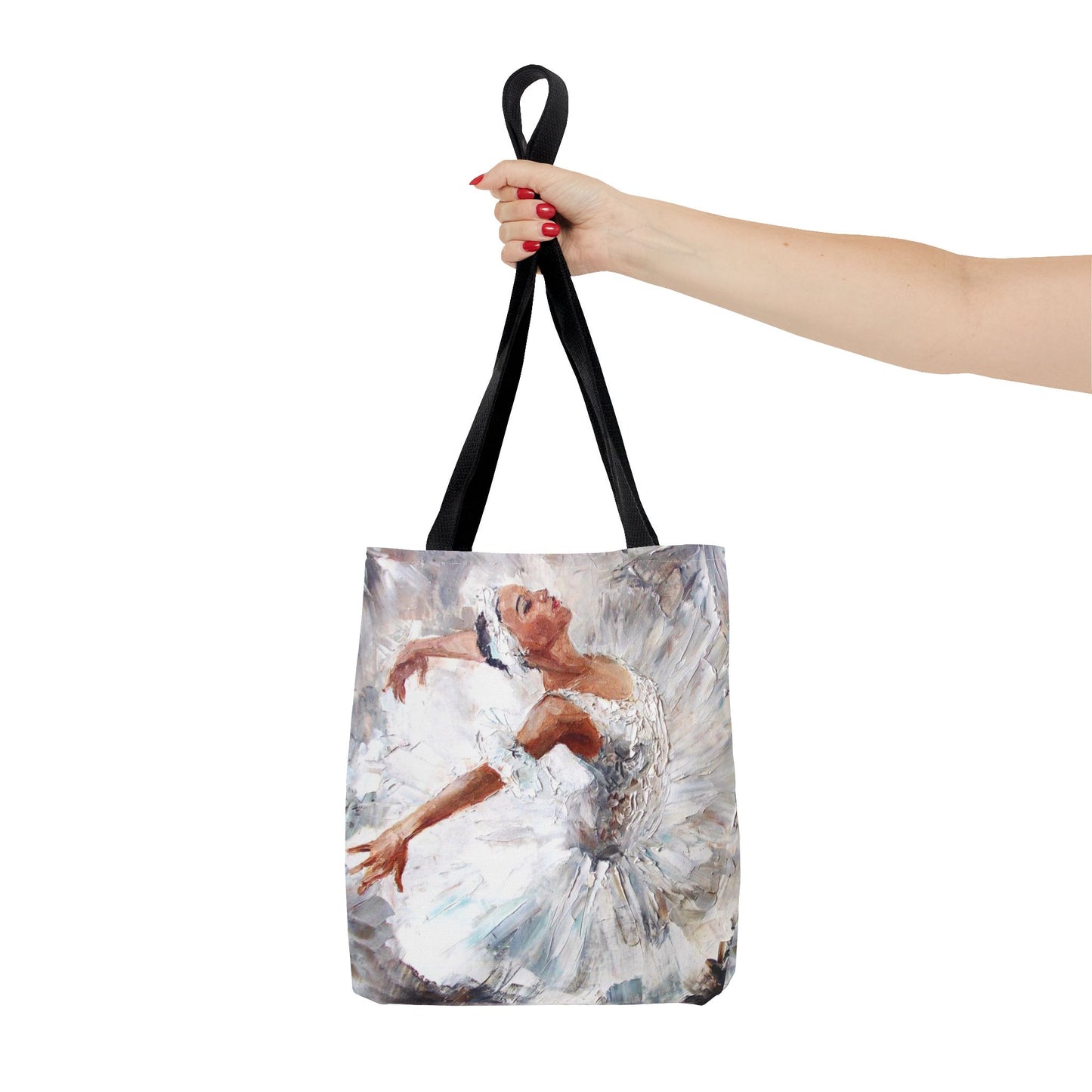 Ballerina Square Tote Bag, Basic Tote - White Swan Ballet Bag