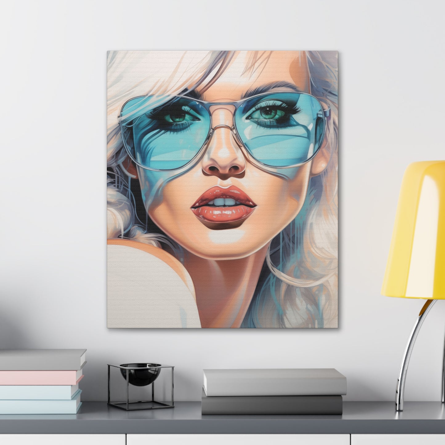 Canvas Gallery Wrapped High-Fashion Wall Art, Stylish Decor, Retro Femme Doll Pop Art – Nova