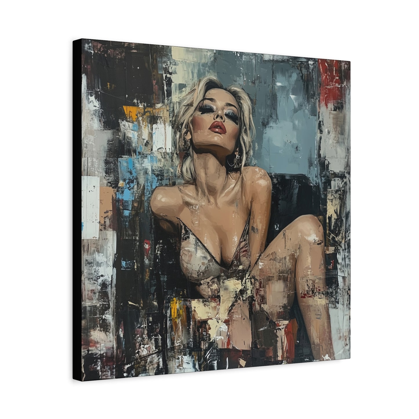 Gallery Wrapped Canvas, Guilt and Grit Adult Art Canvas, Erotic Pinup Art Canvas – Sienna