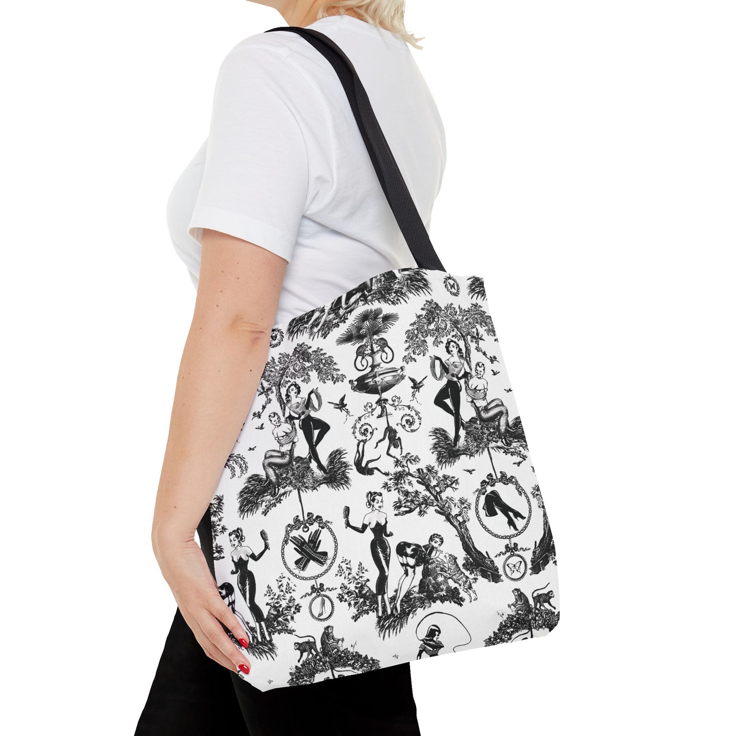 The Dominatrix Canvas Tote Bag, Basic Square Tote - BDSM Tote