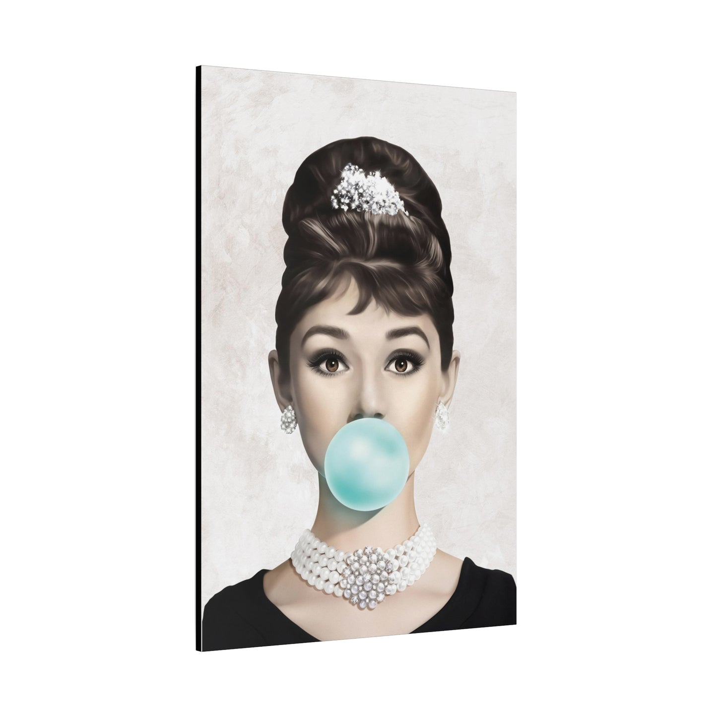Gallery Wrapped Canvas, Audrey Hepburn Art Canvas, Celebrity Diva Art Canvas – Audrey Hepburn Bubblegum