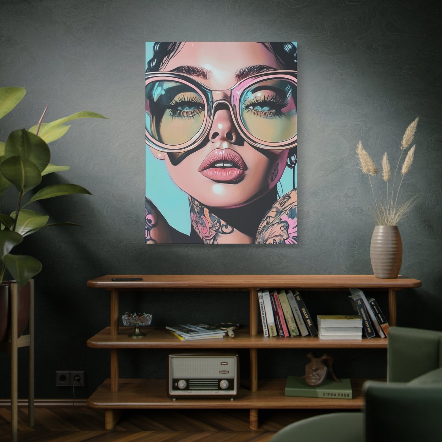 Canvas Gallery Wrap, Ladies in Lenses Wall Art, Abstract Femme Girl Art - Kiki