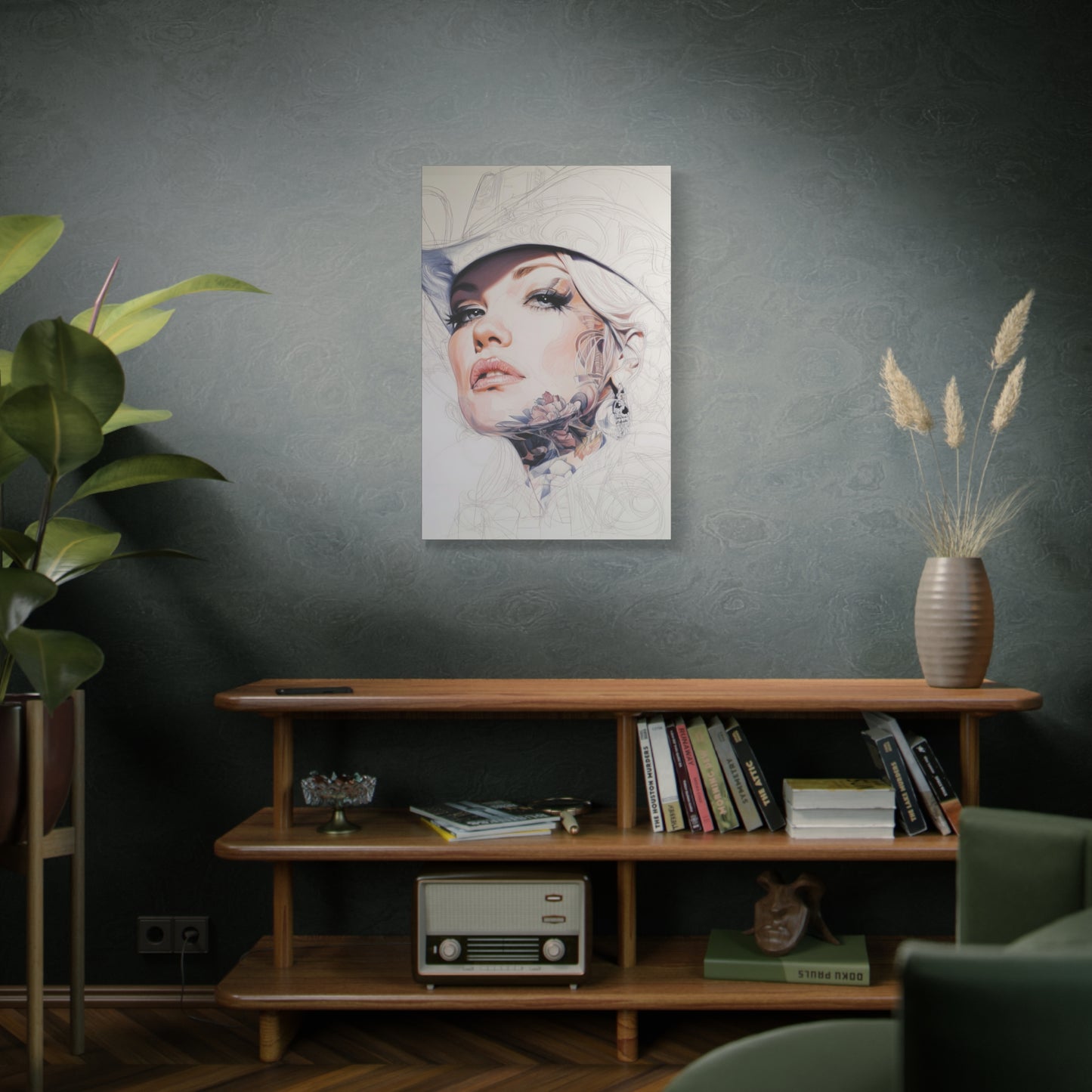 Gallery Wrapped Canvas, Wranglers and Wreckage Art Canvas, Erotic Pinup Art Canvas – Roxy