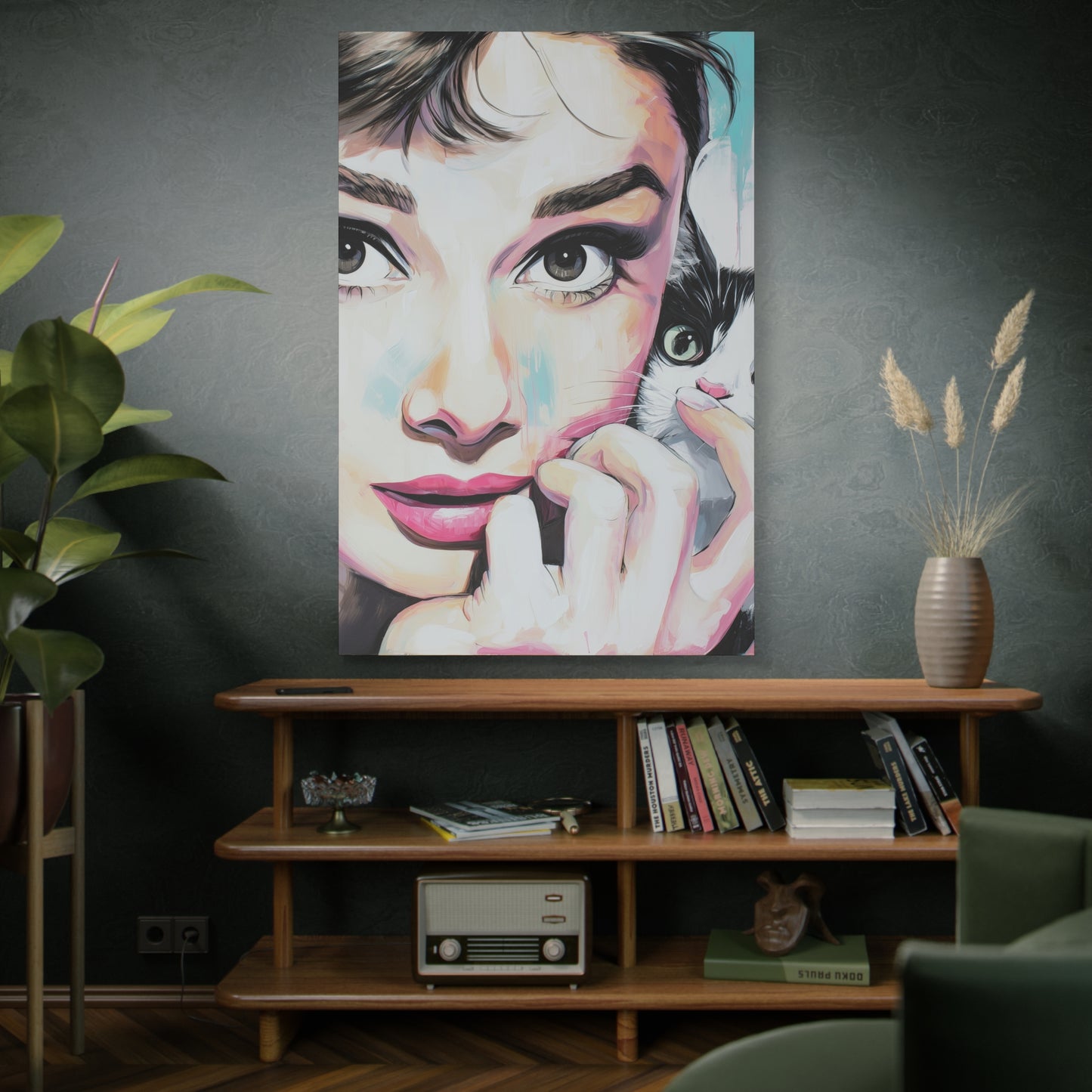Gallery Wrapped Canvas, The Diva Project Art Canvas, Pinup Art Canvas – Audrey Hepburn - ONE