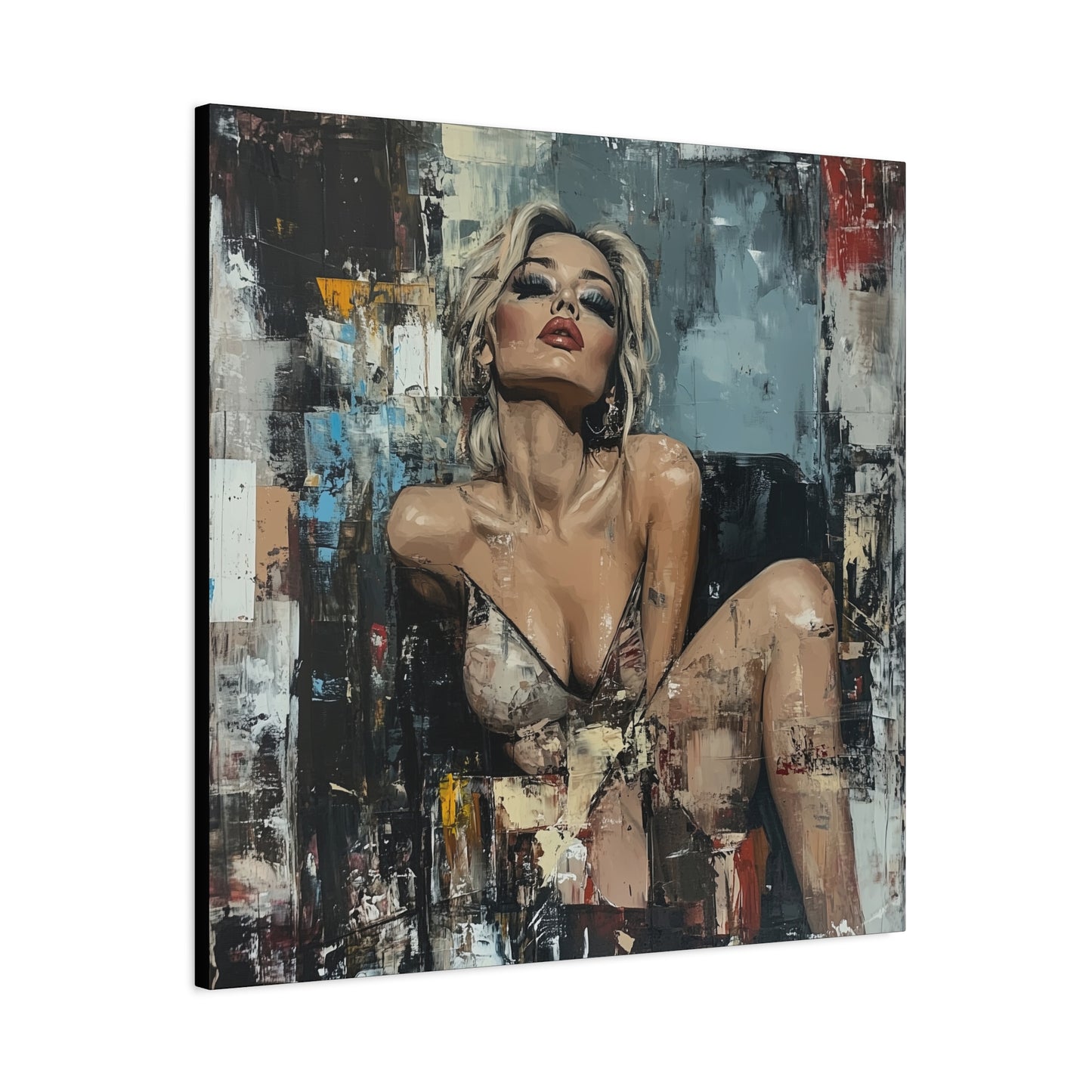 Gallery Wrapped Canvas, Guilt and Grit Adult Art Canvas, Erotic Pinup Art Canvas – Sienna