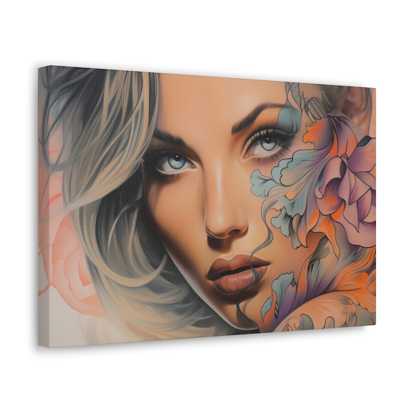 Gallery Wrapped Canvas, Edgy Tattooed Beauty, Urban Pop Art Canvas – Bella
