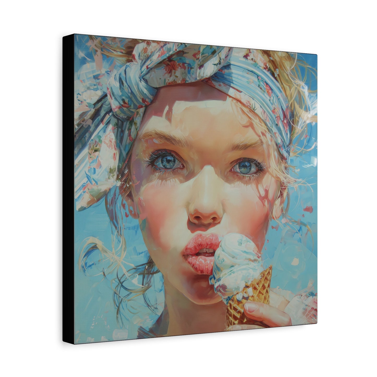 Gallery Wrapped Canvas, Sweet Summer Nostalgia, Sugar and Spice Art Canvas, Ice Cream Dreams Art – Honey