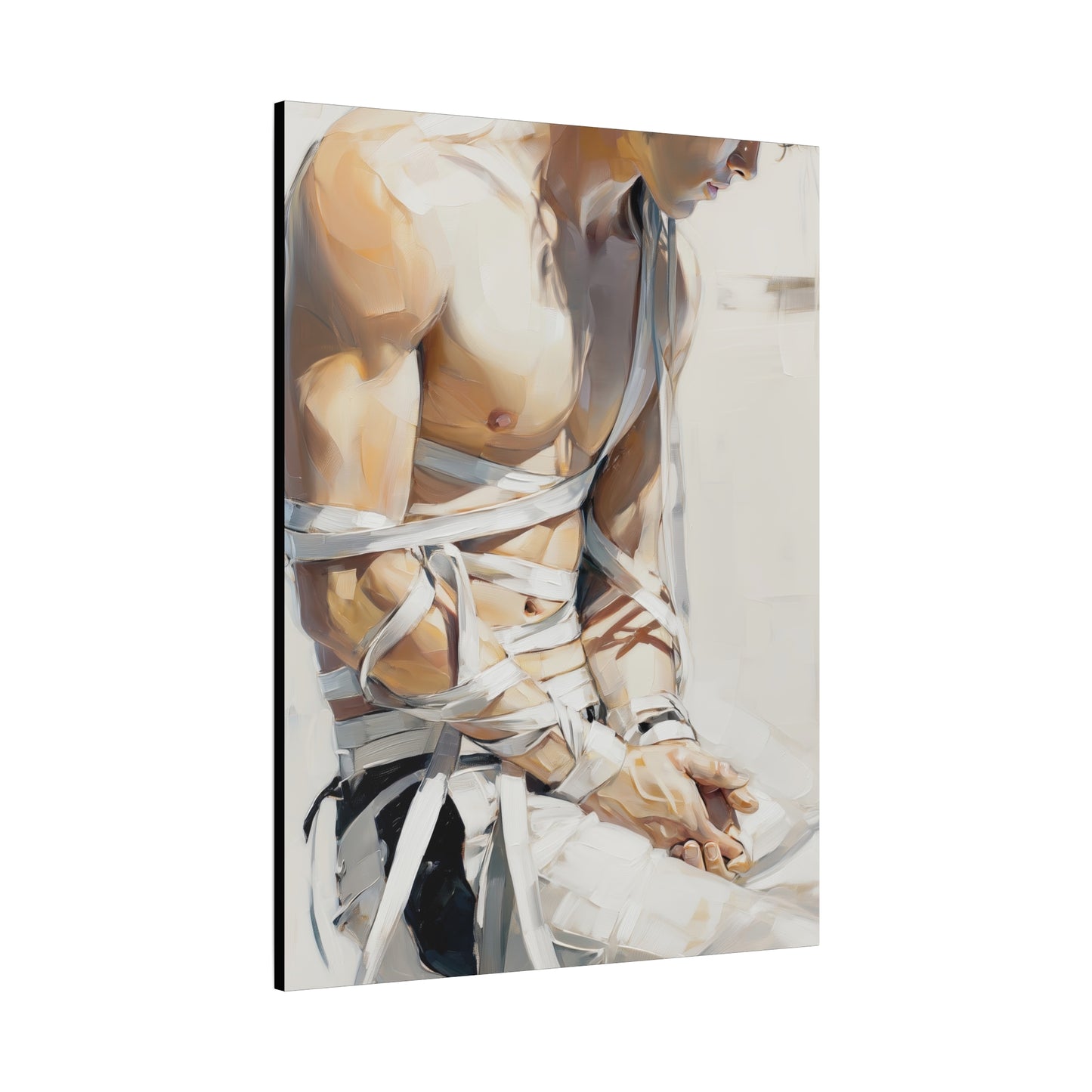 Gallery Wrapped Canvas, Ropes and Reverence Art Canvas, Erotic Shibari Art Canvas – Kenji