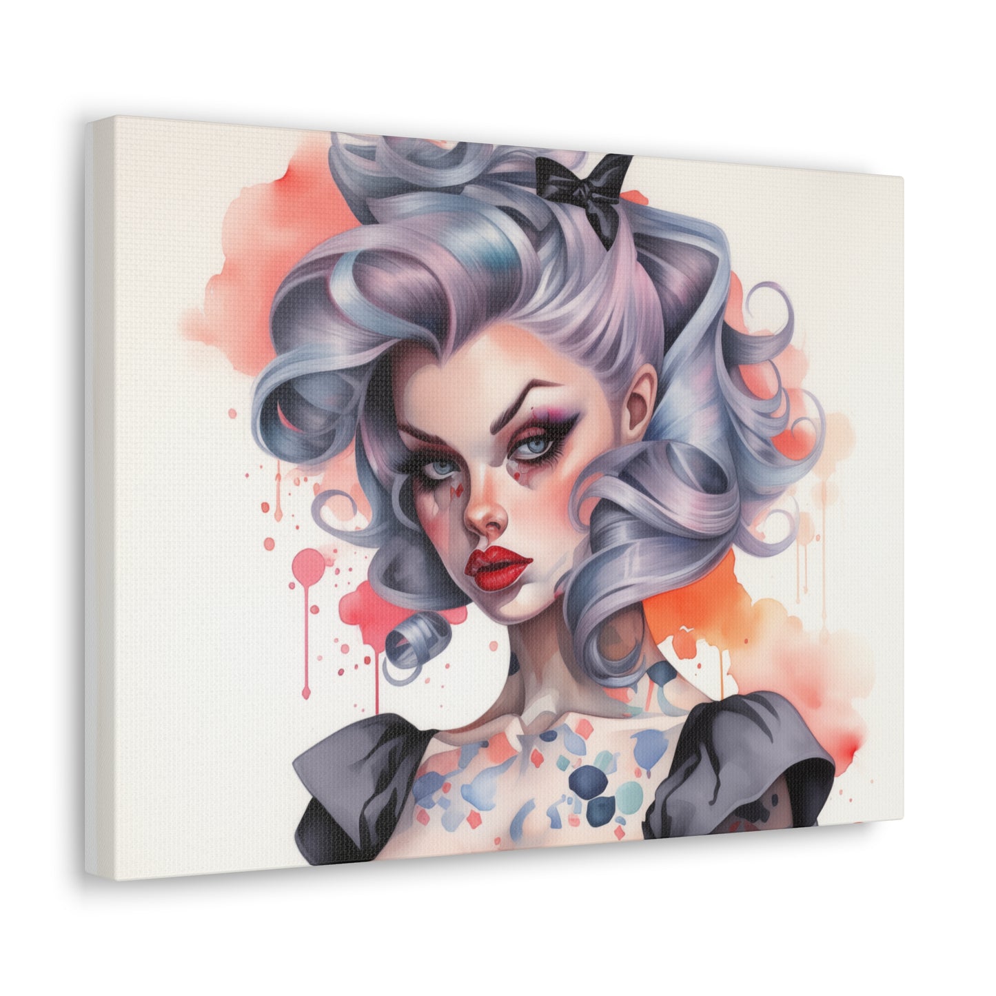 Gallery Wrapped Canvas, Edgy Tattooed Beauty, Urban Pop Art Canvas – Noelle