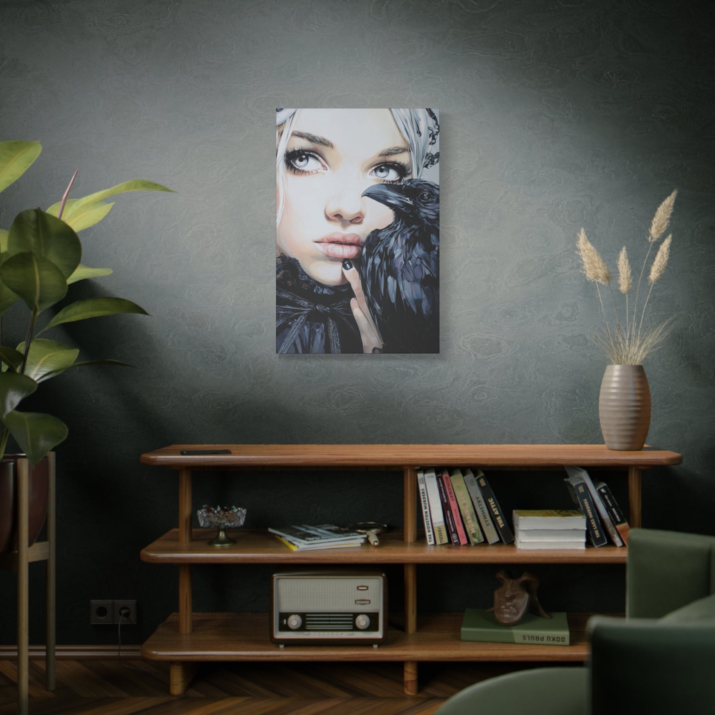 Gallery Wrapped Canvas, Myth and Bones Gothic Art Canvas, Dark Muse Canvas - Harlow