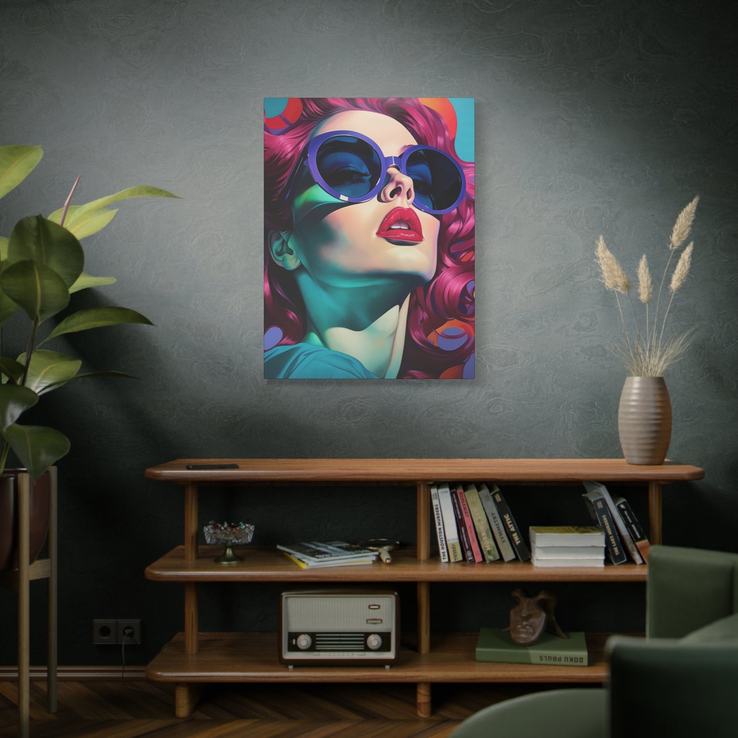 Canvas Gallery Wrapped High-Fashion Wall Art, Stylish Decor, Retro Femme Doll Pop Art – Electra