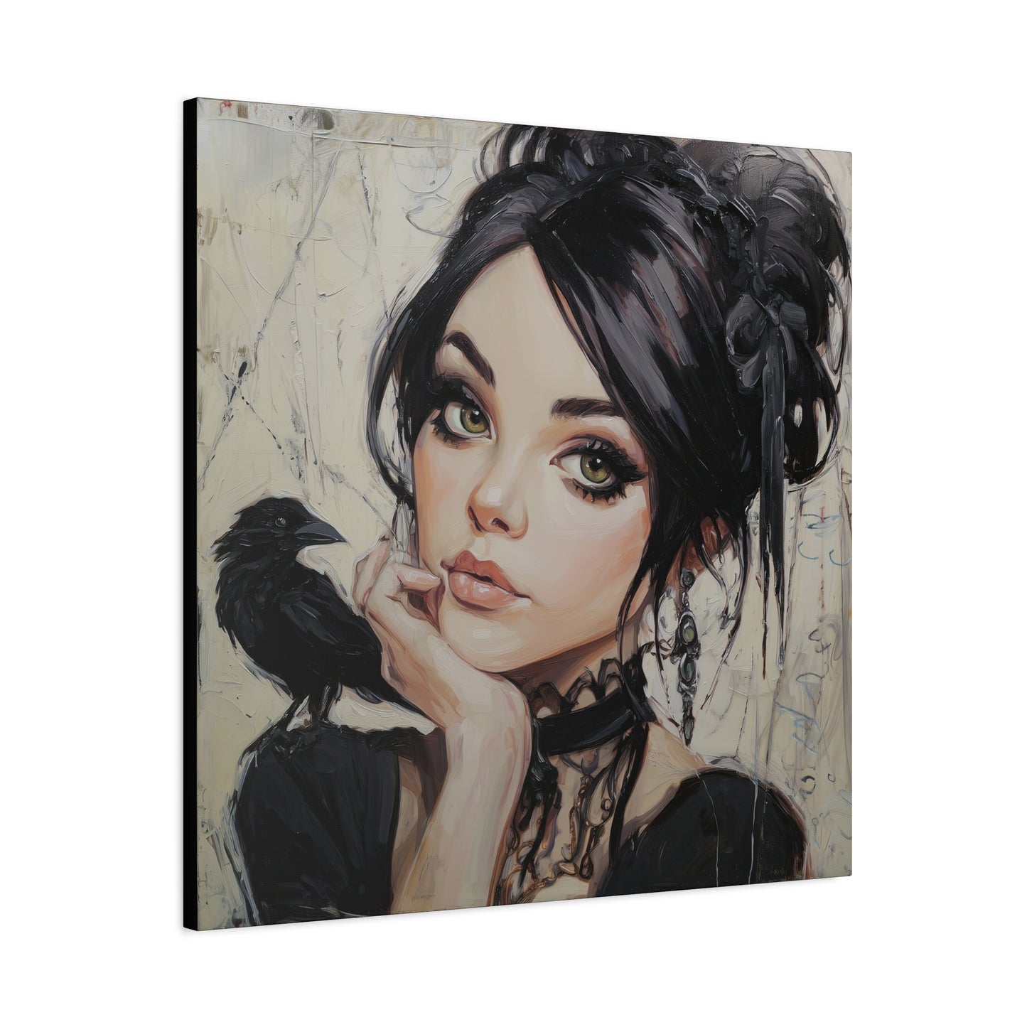 Gallery Wrapped Canvas, Myth and Bones Gothic Art Canvas, Dark Muse Canvas - Verity