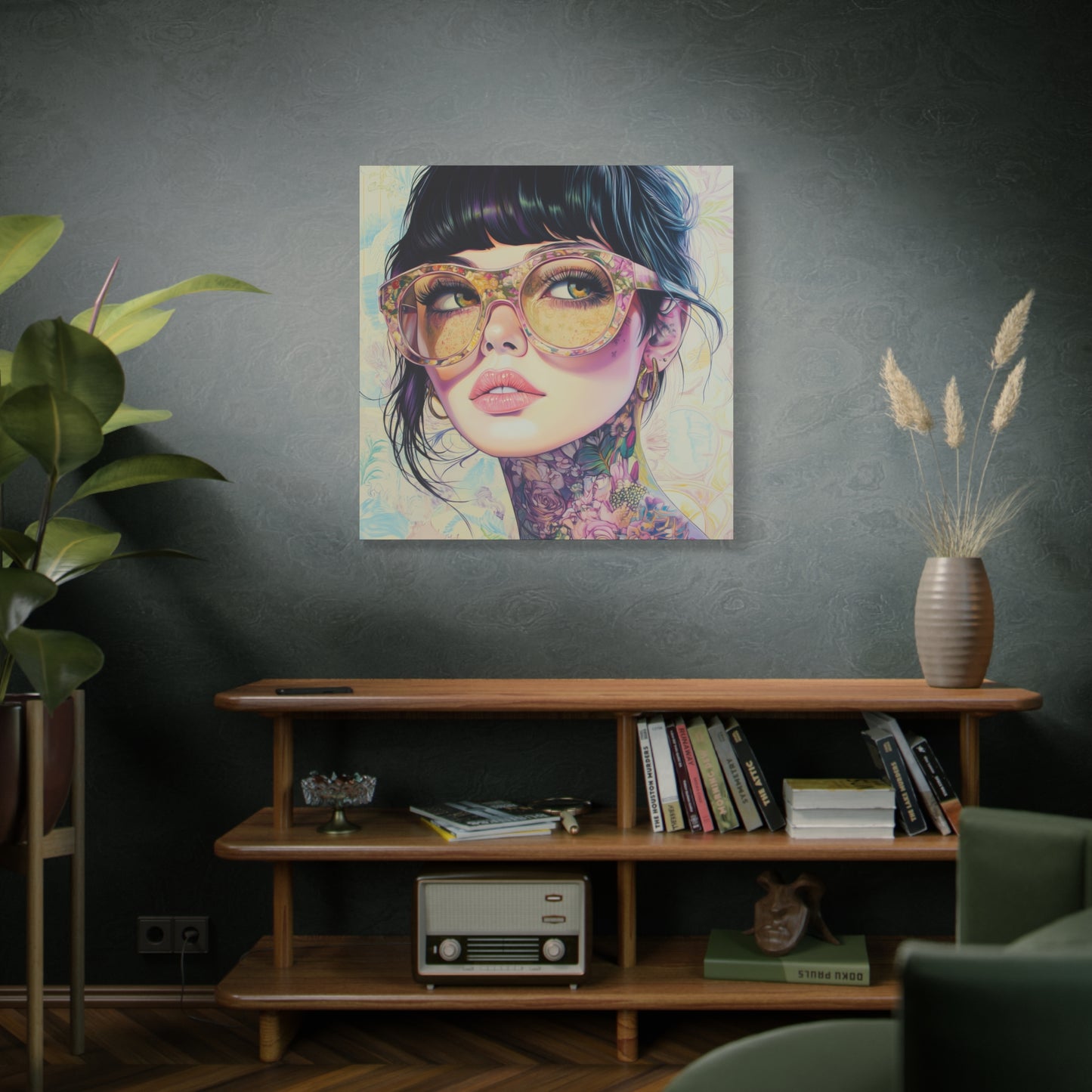 Canvas Gallery Wrap, Ladies in Lenses Wall Art, Abstract Femme Girl Art - Lucy