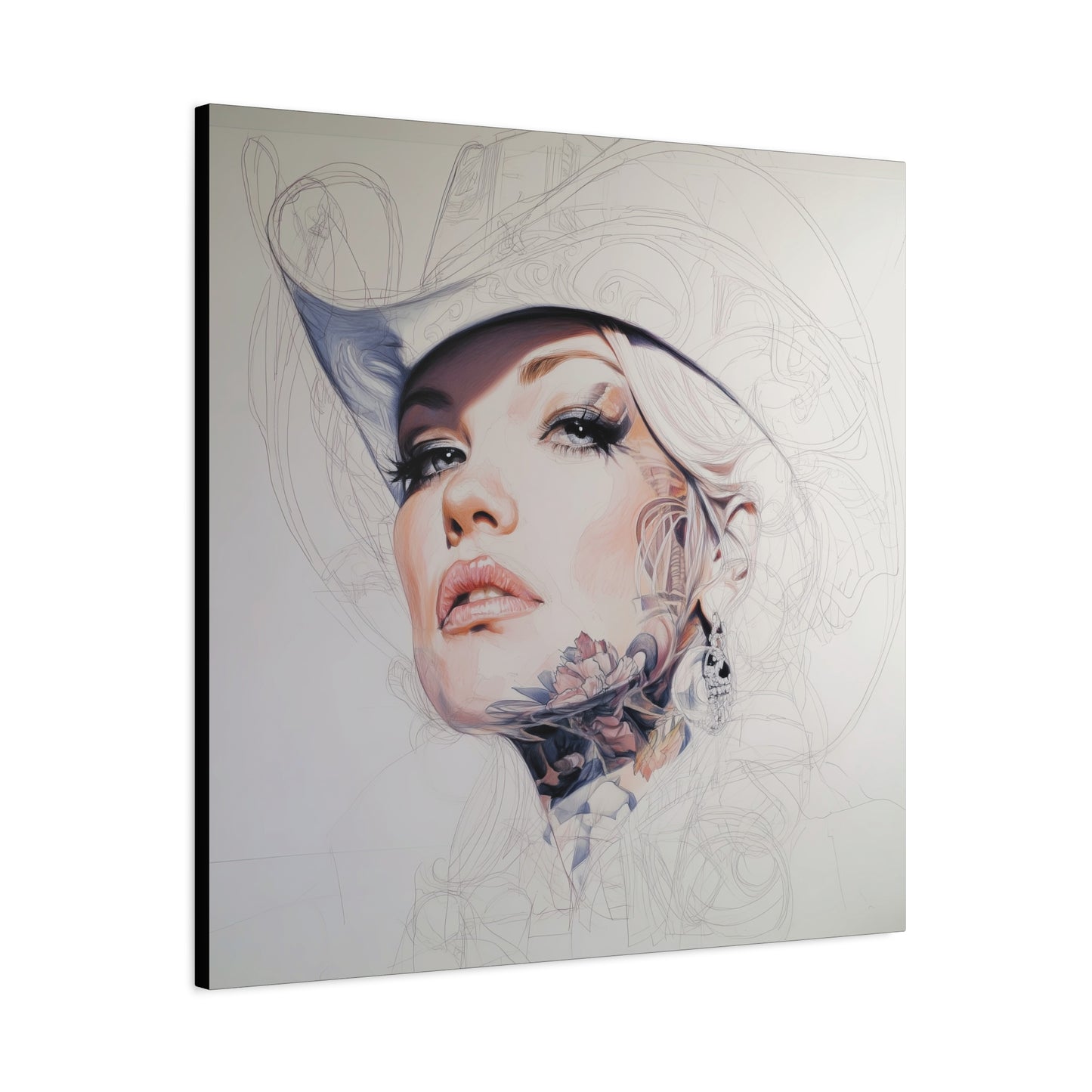 Gallery Wrapped Canvas, Wranglers and Wreckage Art Canvas, Erotic Pinup Art Canvas – Roxy