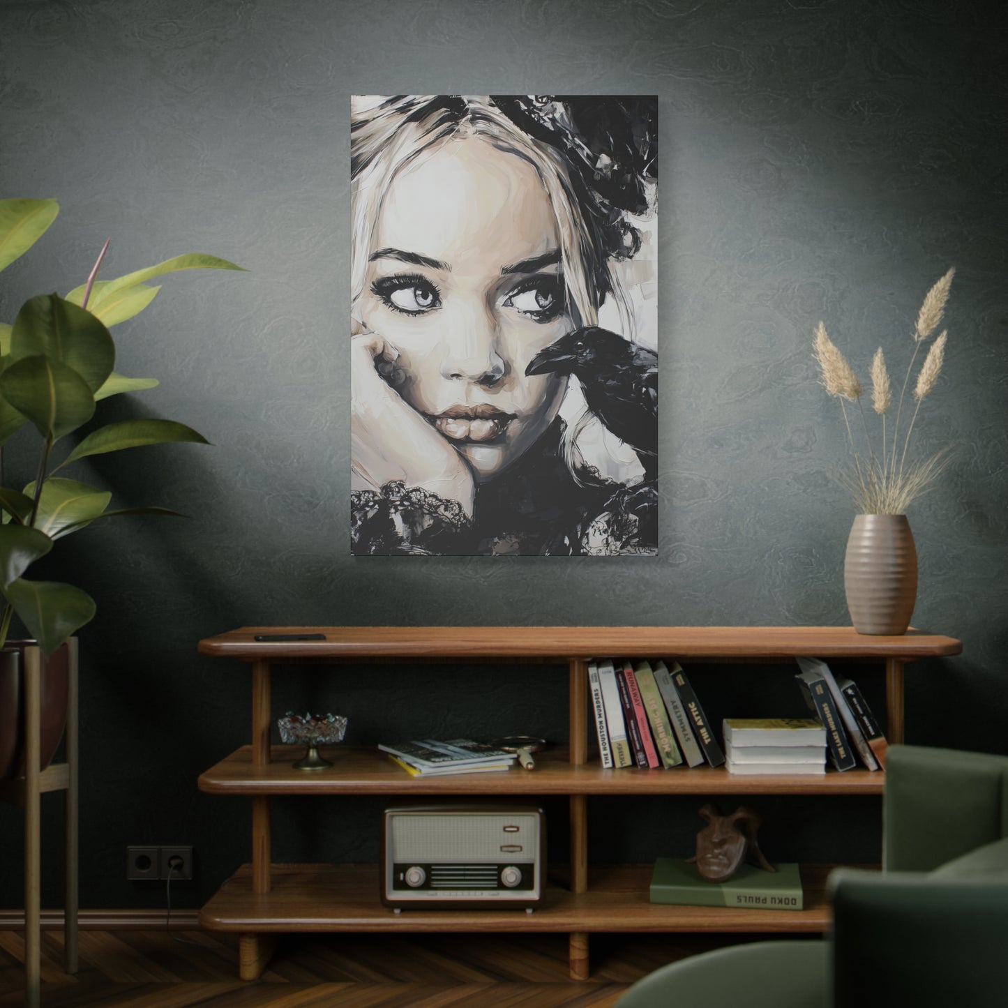 Gallery Wrapped Canvas, Myth and Bones Gothic Art Canvas, Dark Muse Canvas - Nicolette