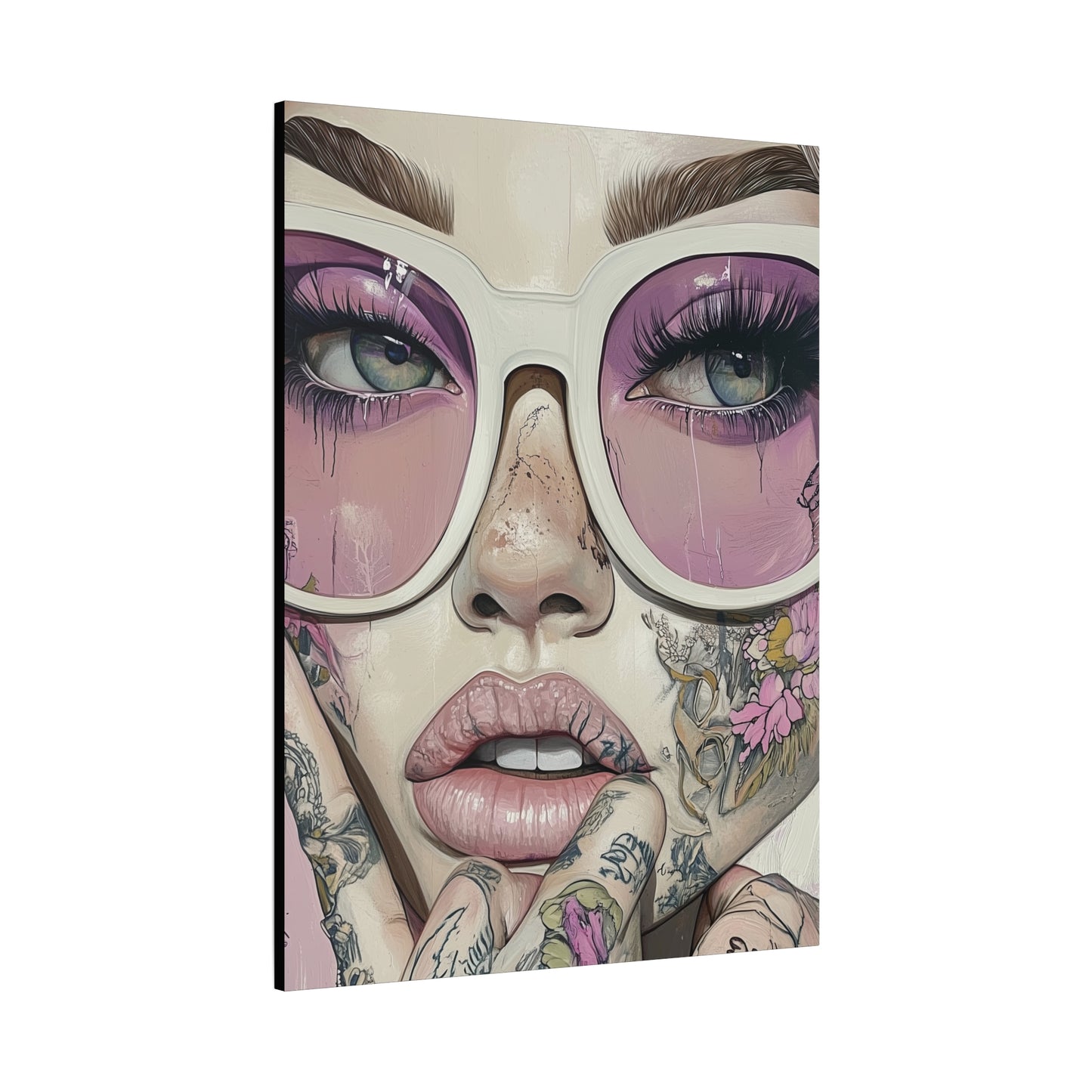 Canvas Gallery Wrap, Ladies in Lenses Wall Art, Abstract Femme Girl Art - Heather