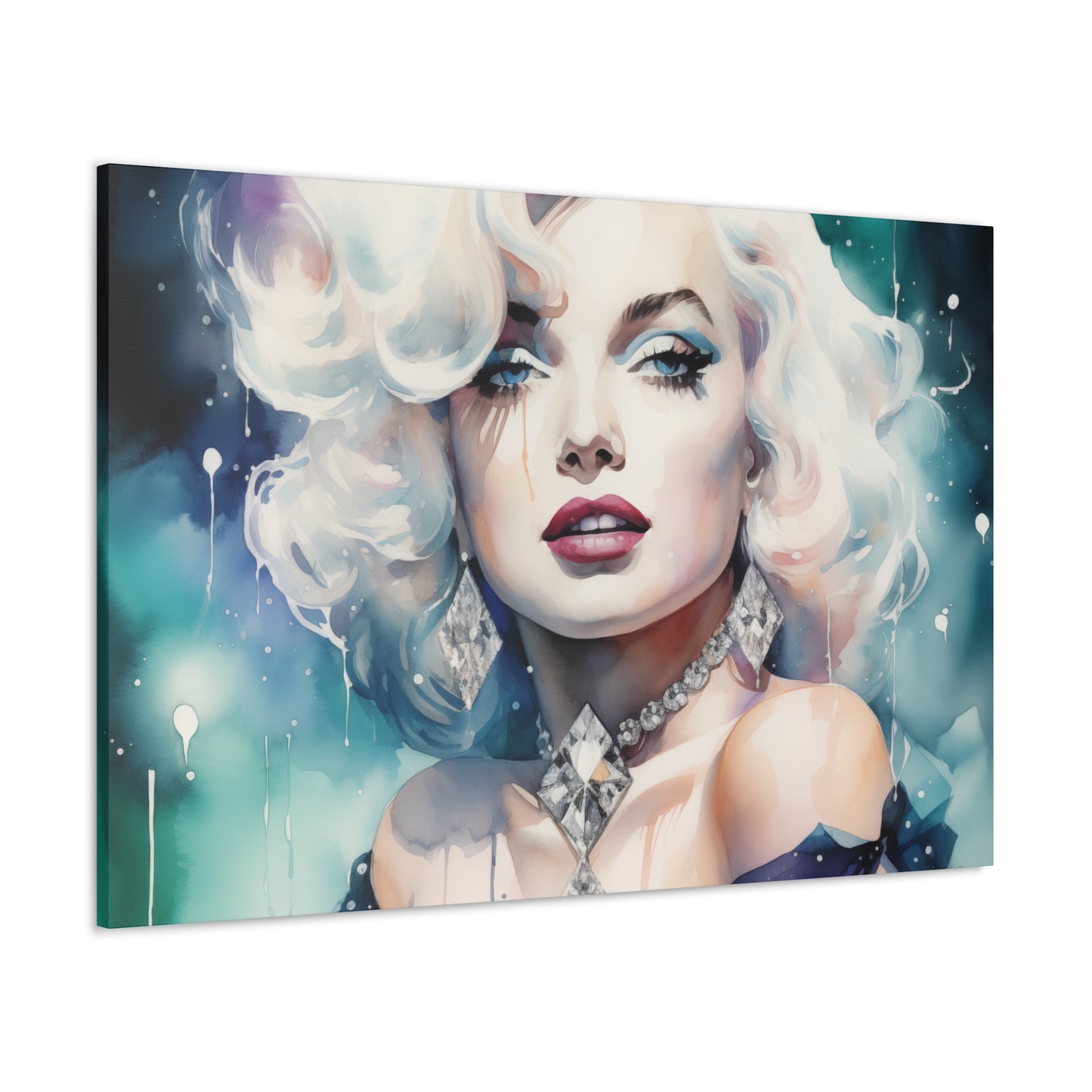 Canvas Wall Art, Gallery Wrapped Pop Art, Celebrity Wall Art – Marilyn Monroe - Diamonds