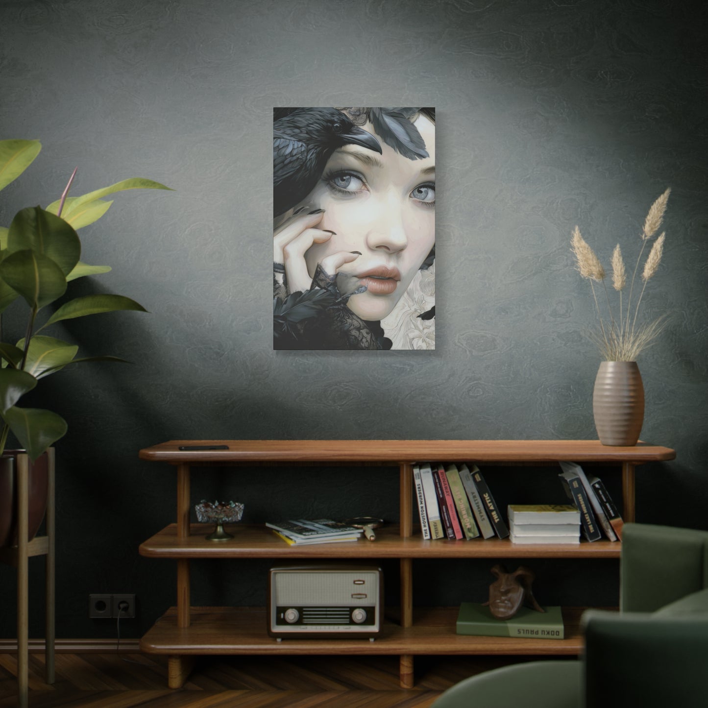 Gallery Wrapped Canvas, Myth and Bones Gothic Art Canvas, Dark Muse Canvas - Odessa