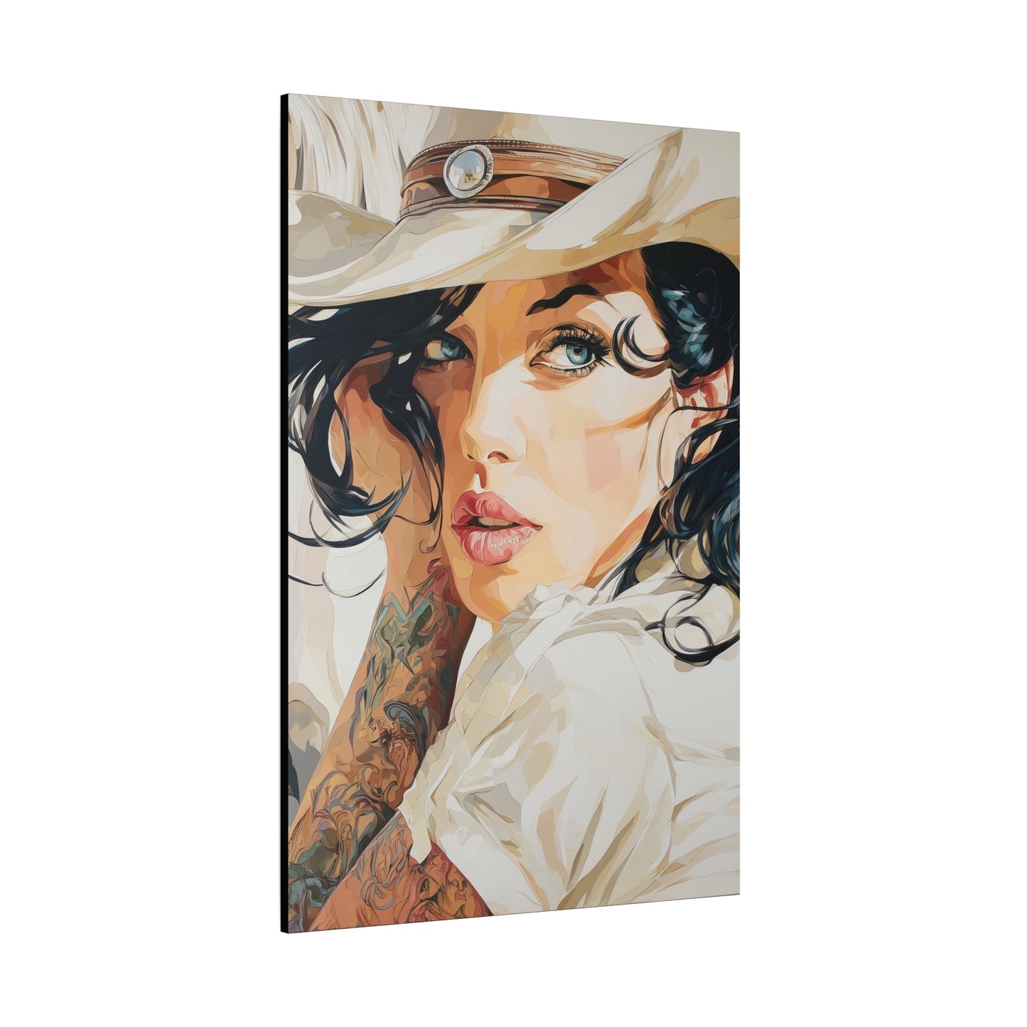 Gallery Wrapped Canvas, Wranglers and Wreckage Art Canvas, Erotic Pinup Art Canvas – Lacey