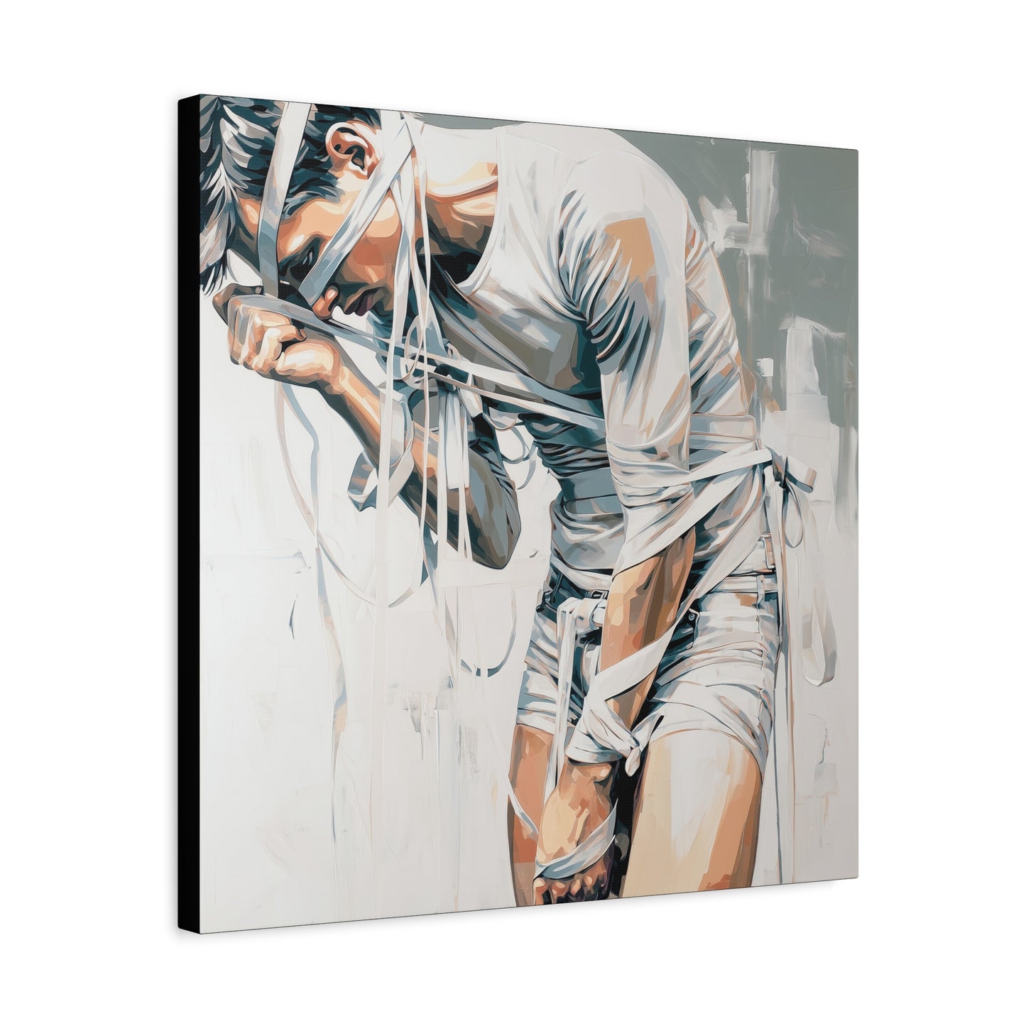 Gallery Wrapped Canvas, Ropes and Reverence Art Canvas, Erotic Shibari Art Canvas – Armand