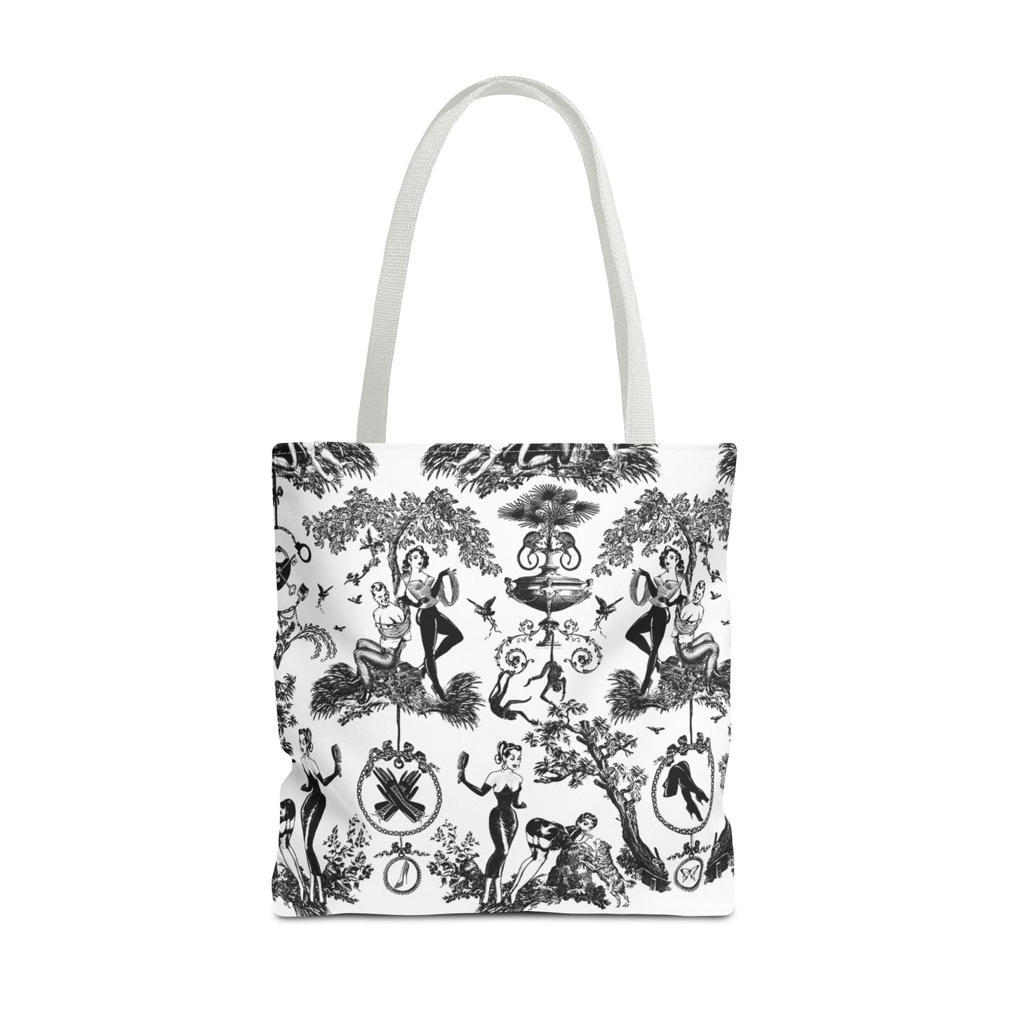 Square Tote Bag, Shopping Tote, Gift Bag - Kink Damask
