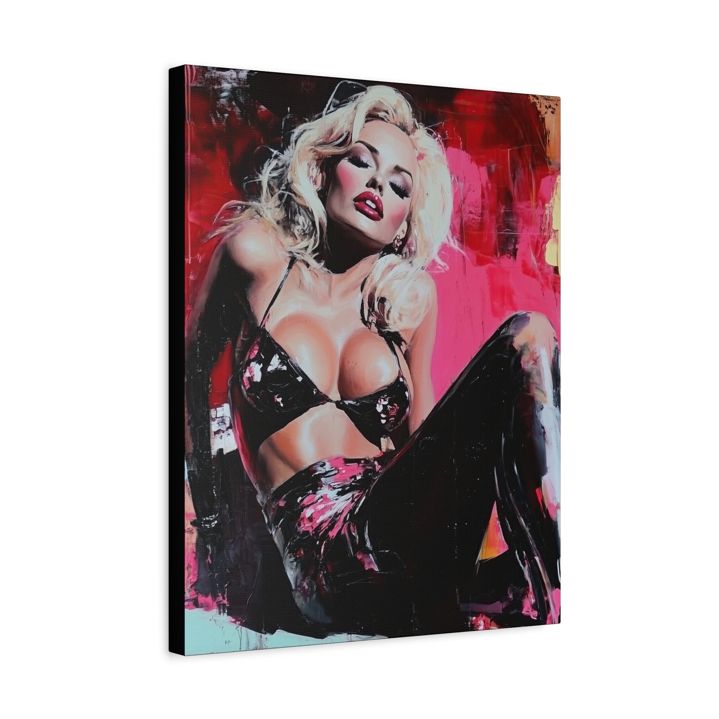 Gallery Wrapped Canvas, Guilt and Grit Adult Art Canvas, Erotic Pinup Art Canvas – Lila