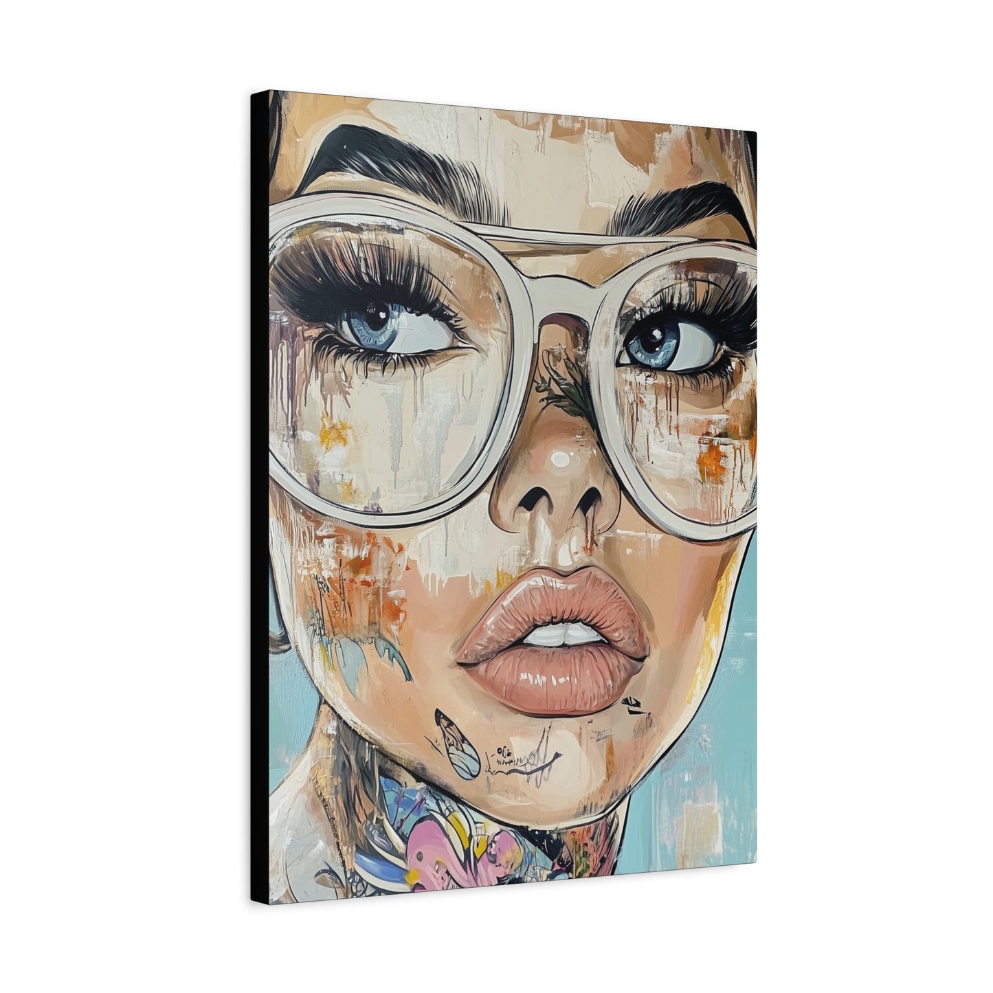 Canvas Gallery Wrap, Ladies in Lenses Wall Art, Abstract Femme Girl Art - Sabine