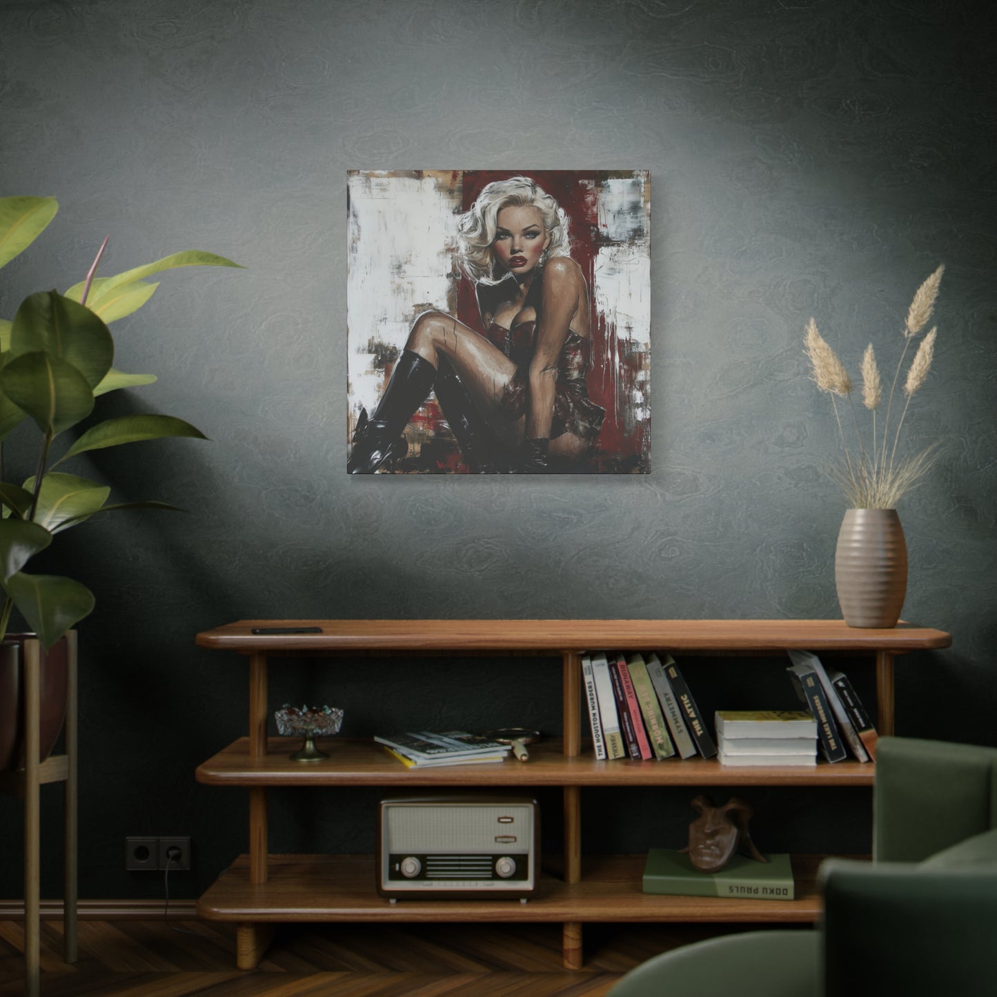Gallery Wrapped Canvas, Guilt and Grit Adult Art Canvas, Erotic Pinup Art Canvas – Valentina