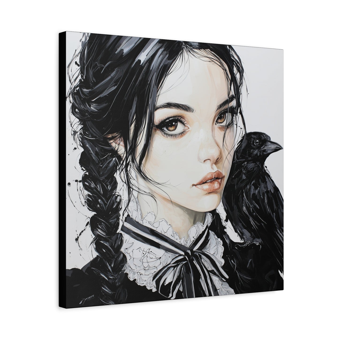 Gallery Wrapped Canvas, Myth and Bones Gothic Art Canvas, Dark Muse Canvas - Elowen