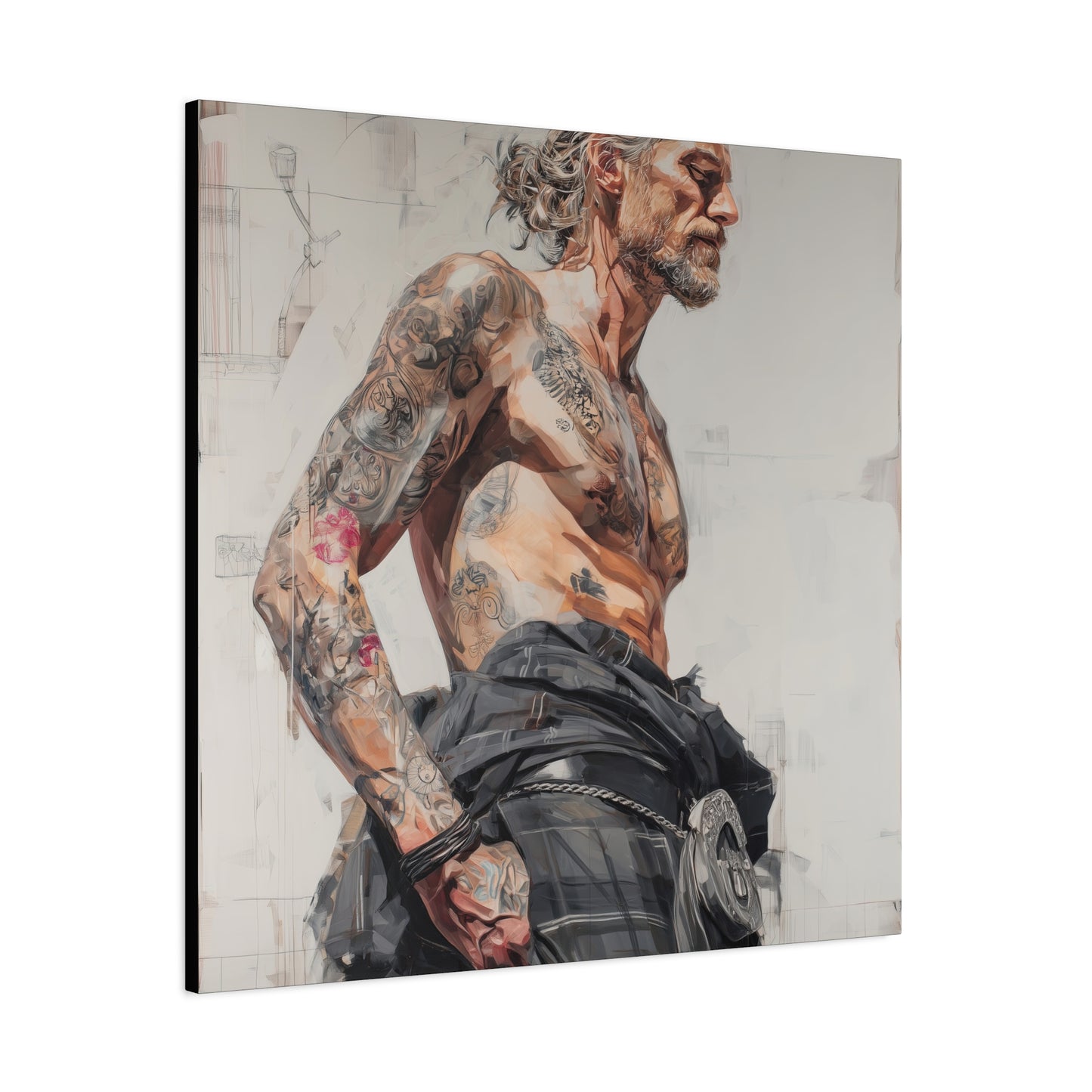 Gallery Wrapped Canvas, Kilts and Carnage Art Canvas, Erotic Pinup Art Canvas – Struan
