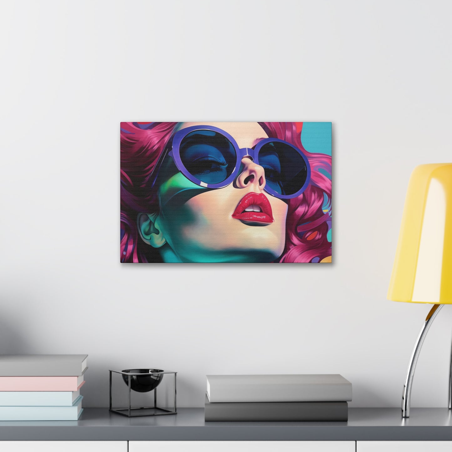 Canvas Gallery Wrapped High-Fashion Wall Art, Stylish Decor, Retro Femme Doll Pop Art – Electra